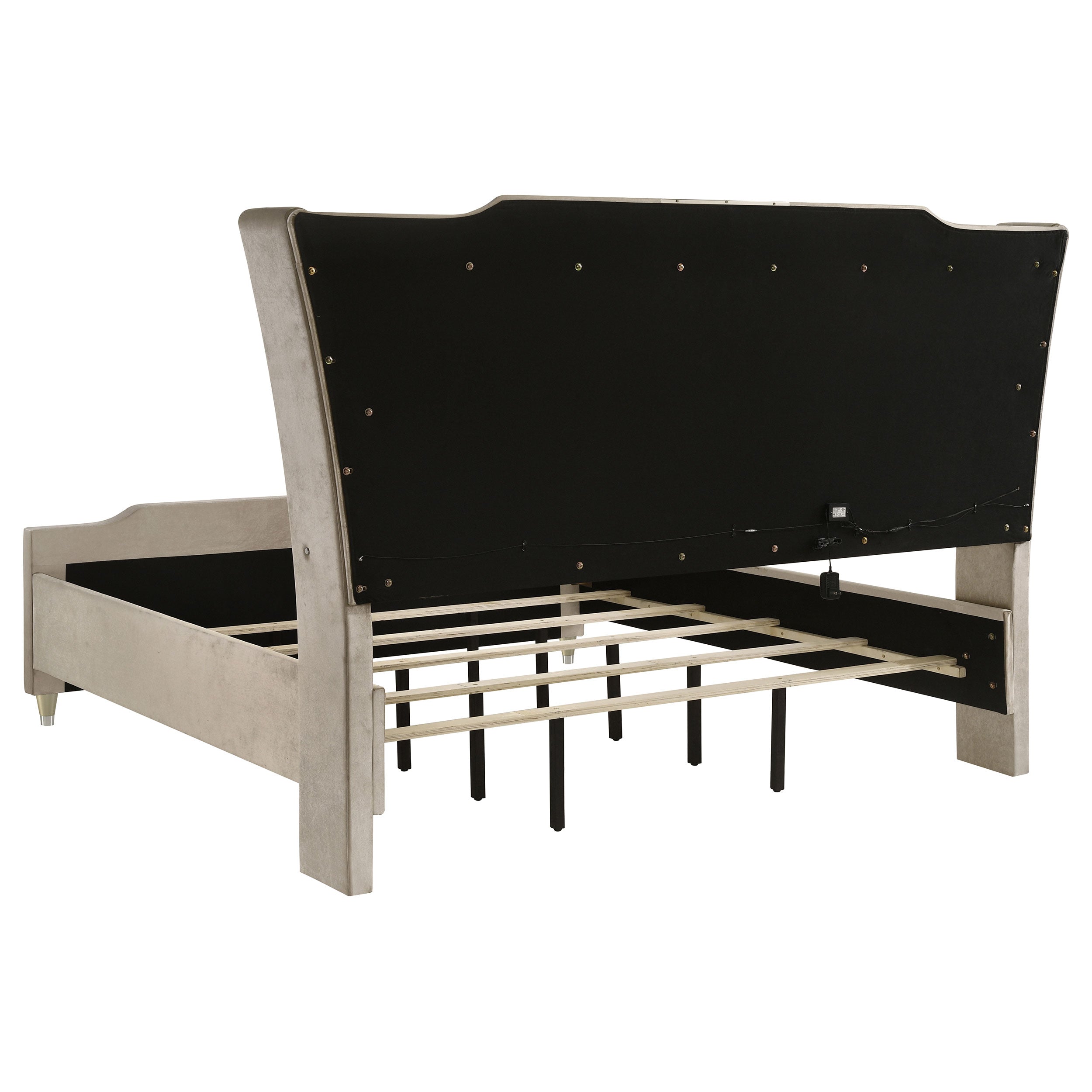 Lorient Wingback Bed with LED Lighting - Ideal Furniture (Fresno,CA)