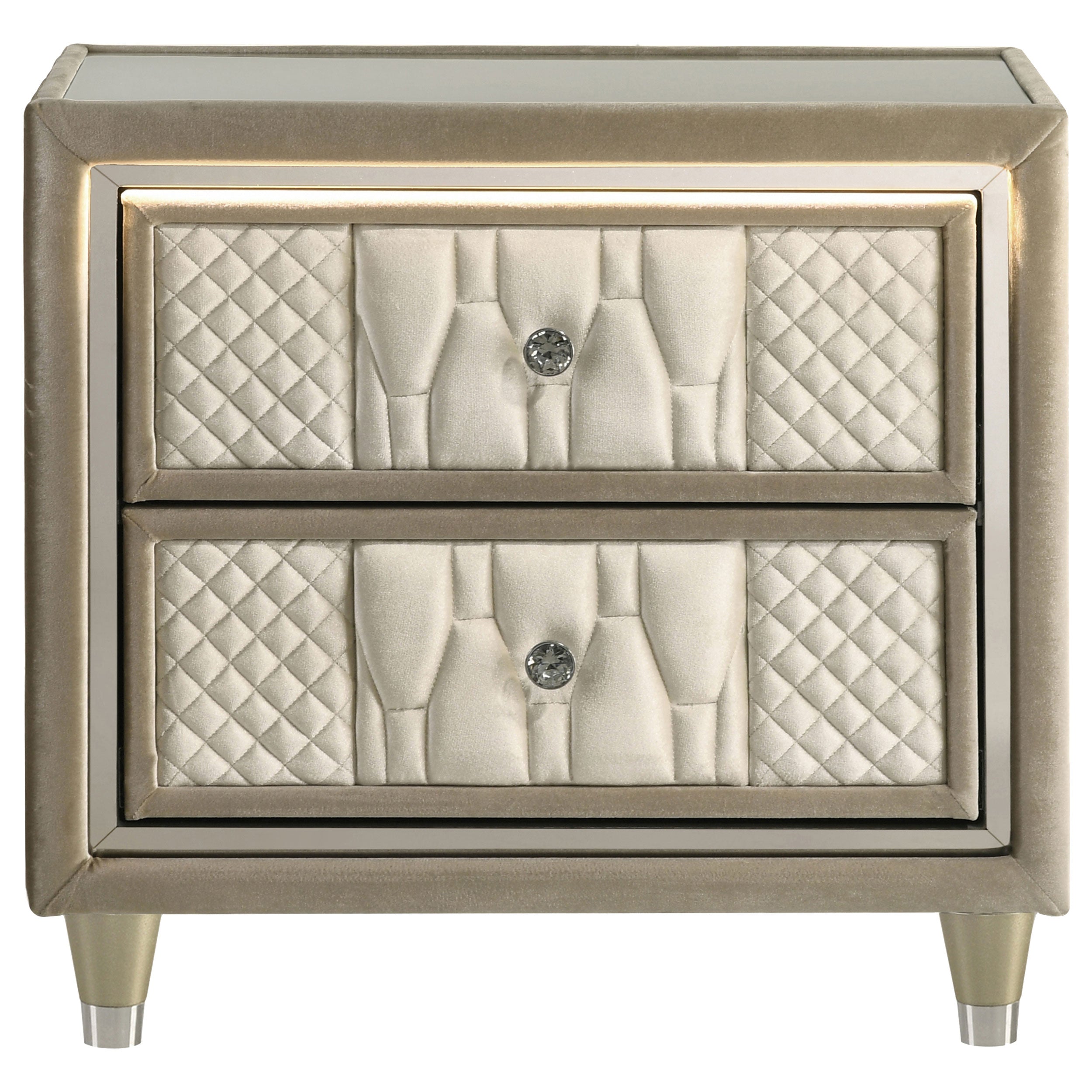 Lorient Nightstand with LED Lighting - Ideal Furniture (Fresno,CA)