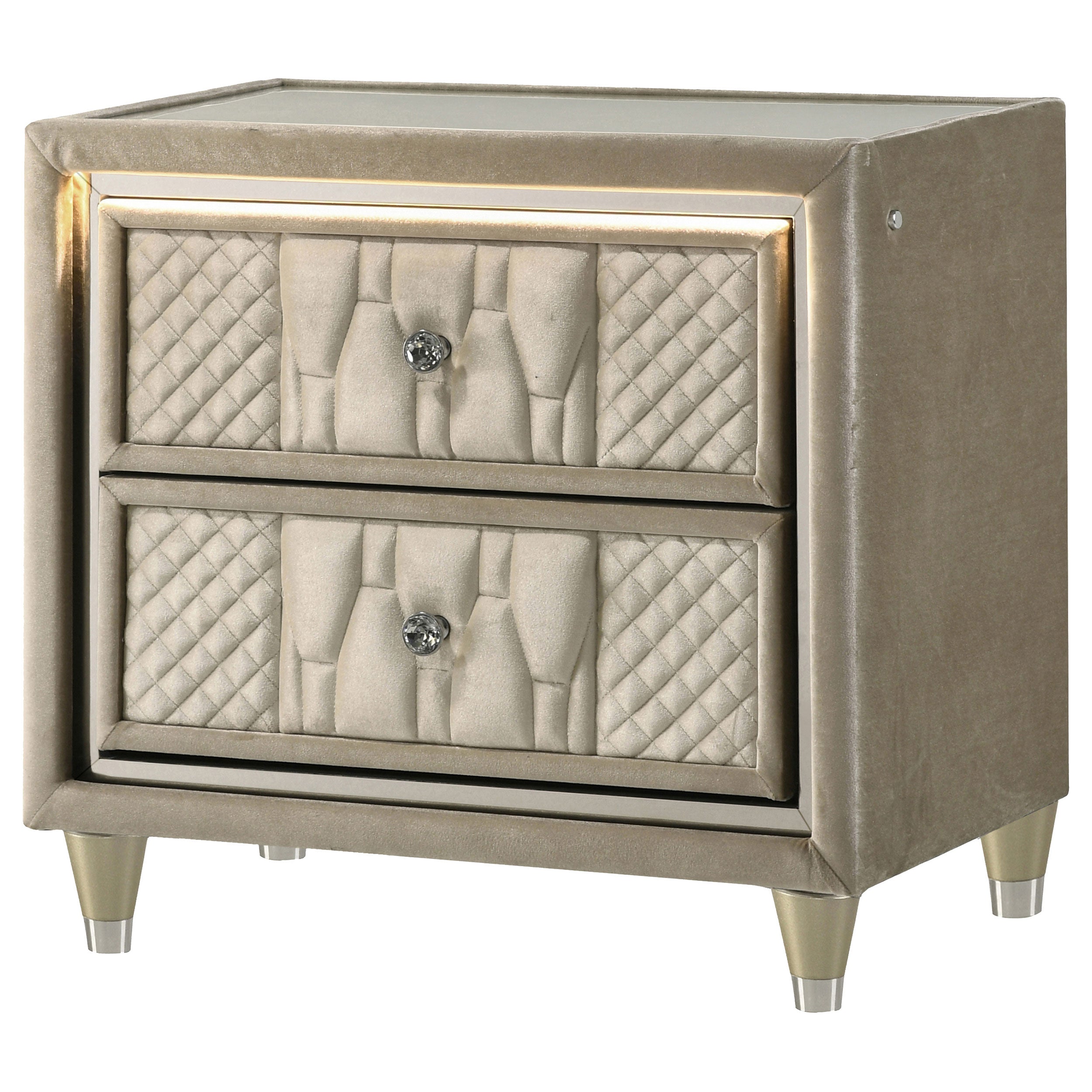 Lorient Nightstand with LED Lighting - Ideal Furniture (Fresno,CA)
