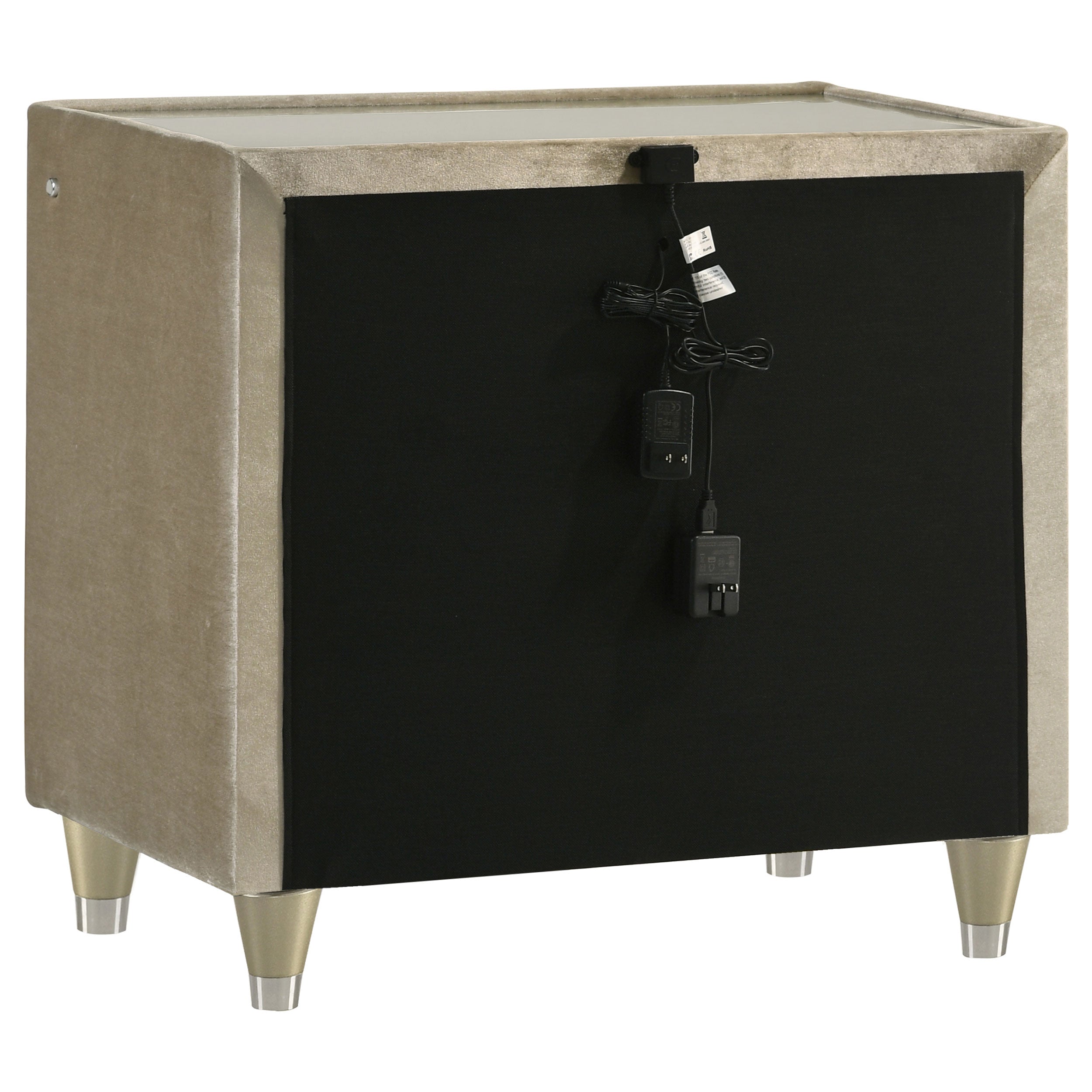 Lorient Nightstand with LED Lighting - Ideal Furniture (Fresno,CA)