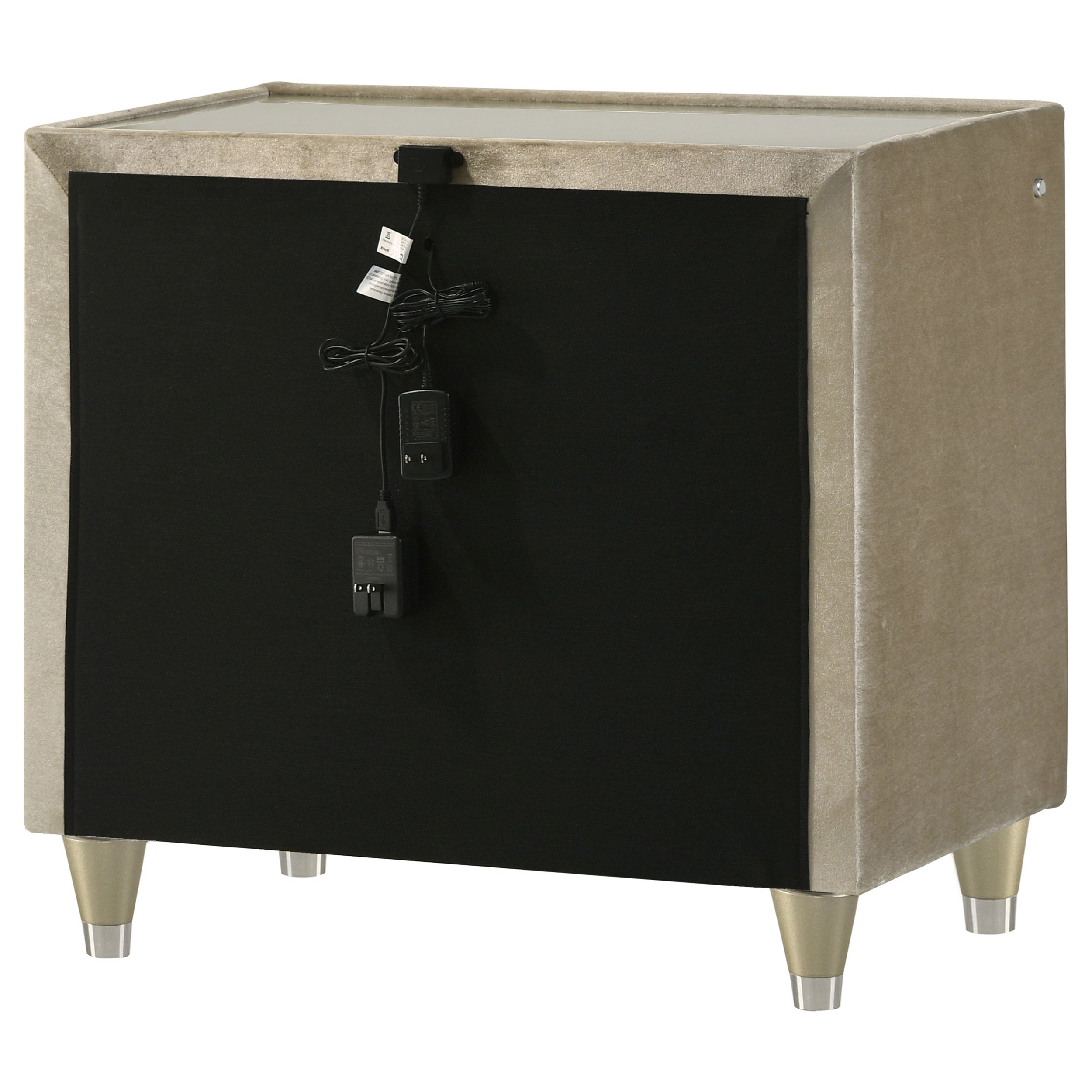 Lorient Nightstand with LED Lighting - Ideal Furniture (Fresno,CA)