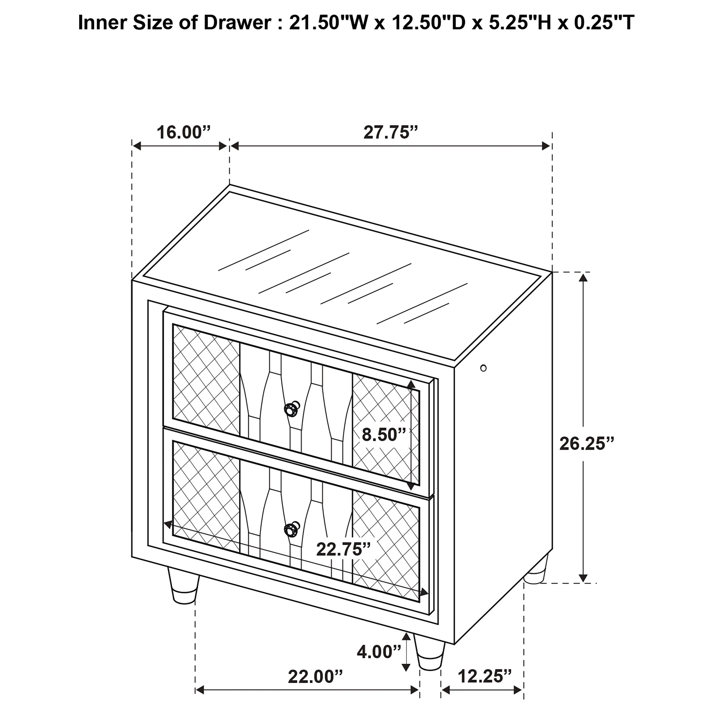 Lorient Nightstand with LED Lighting - Ideal Furniture (Fresno,CA)