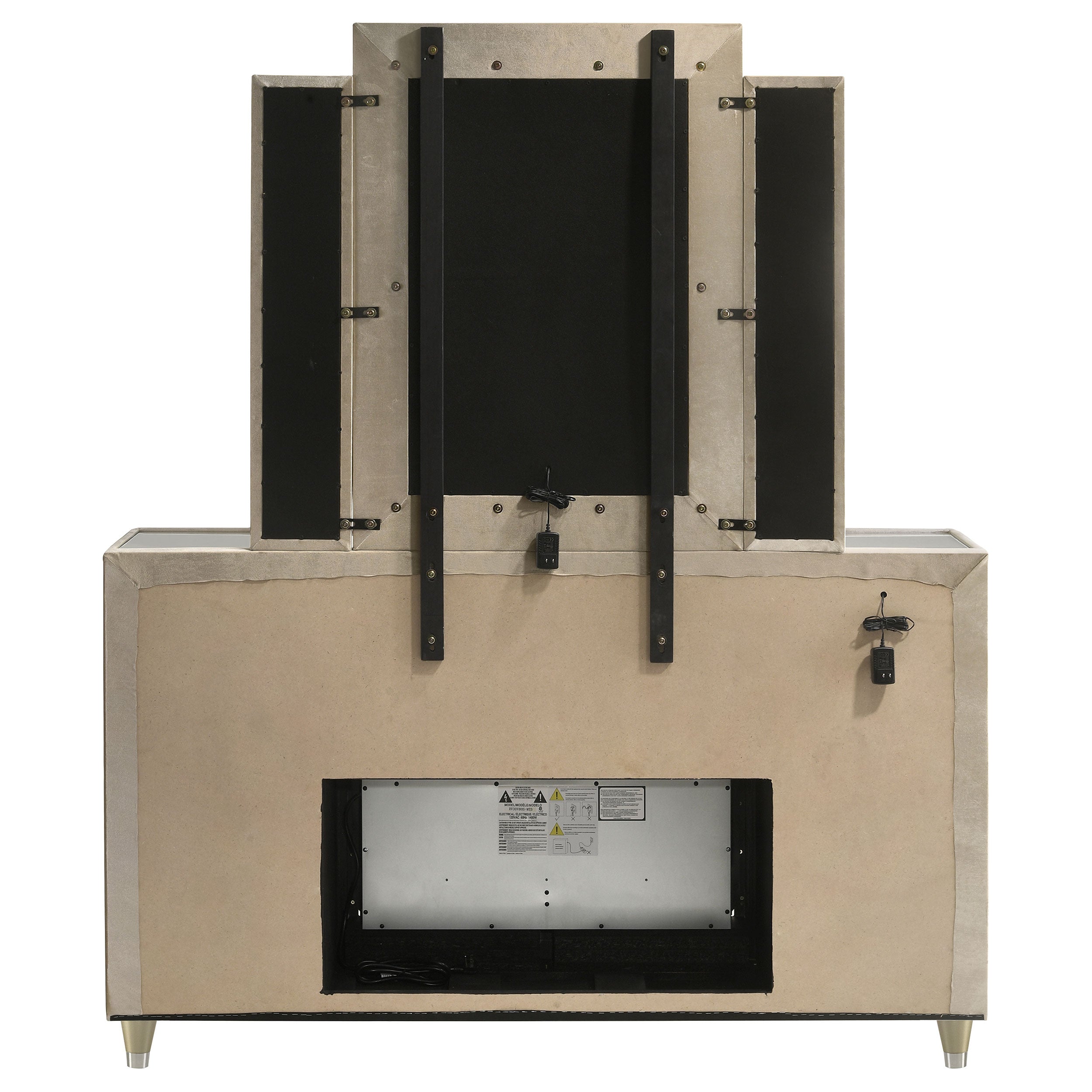 Lorient LED Dresser with LED Mirror and Flame Visualizer - Ideal Furniture (Fresno,CA)