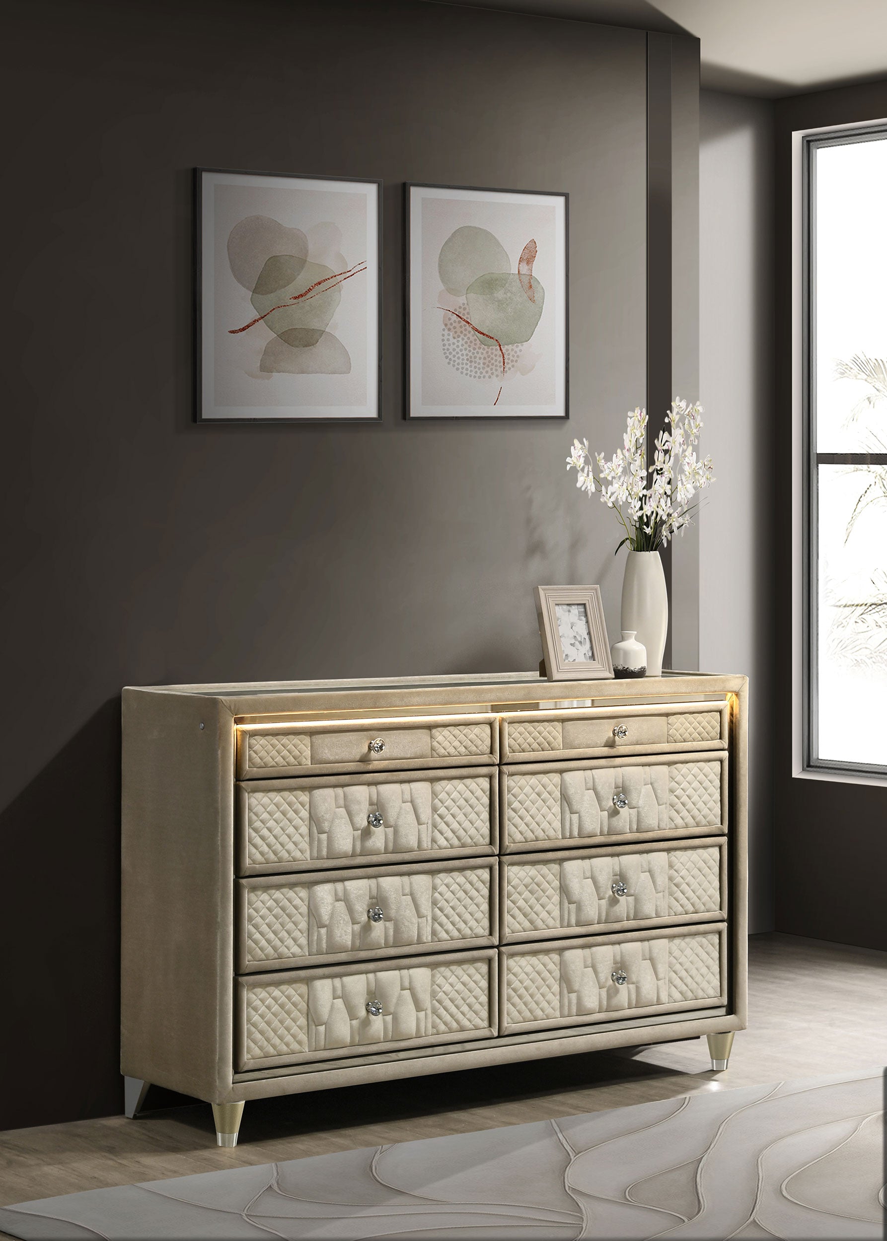 Lorient LED Dresser - Ideal Furniture (Fresno,CA)