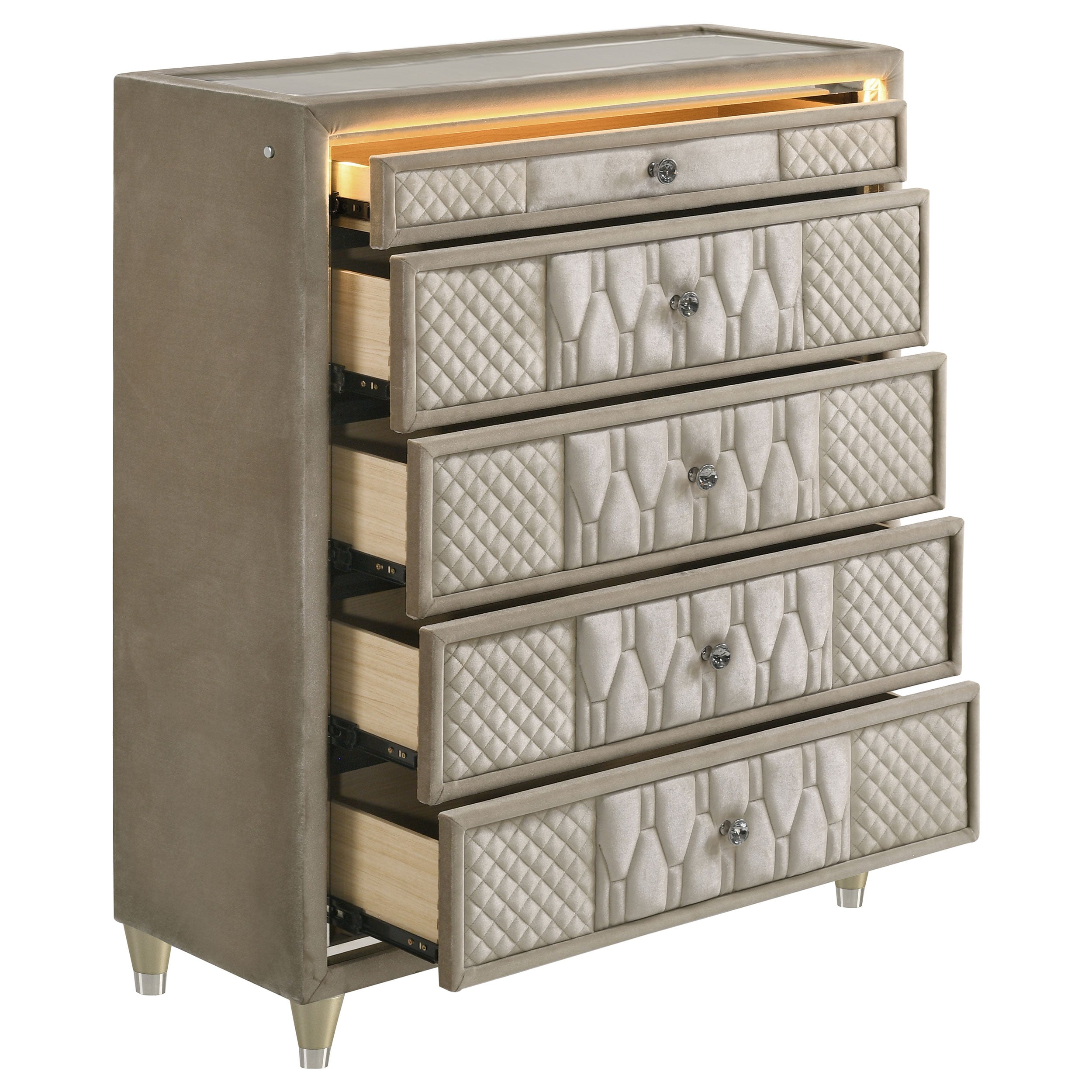 Lorient Chest of Drawers with LED Lighting - Ideal Furniture (Fresno,CA)