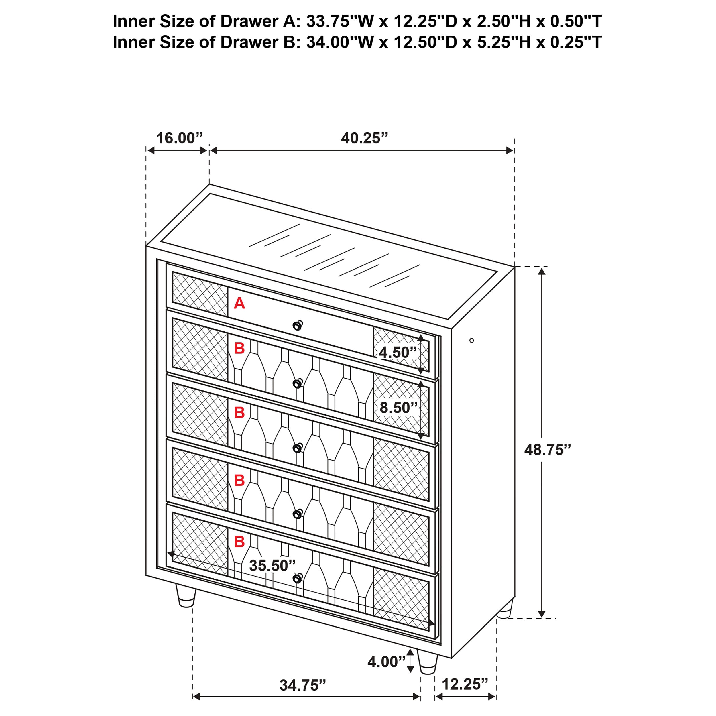 Lorient Chest of Drawers with LED Lighting - Ideal Furniture (Fresno,CA)