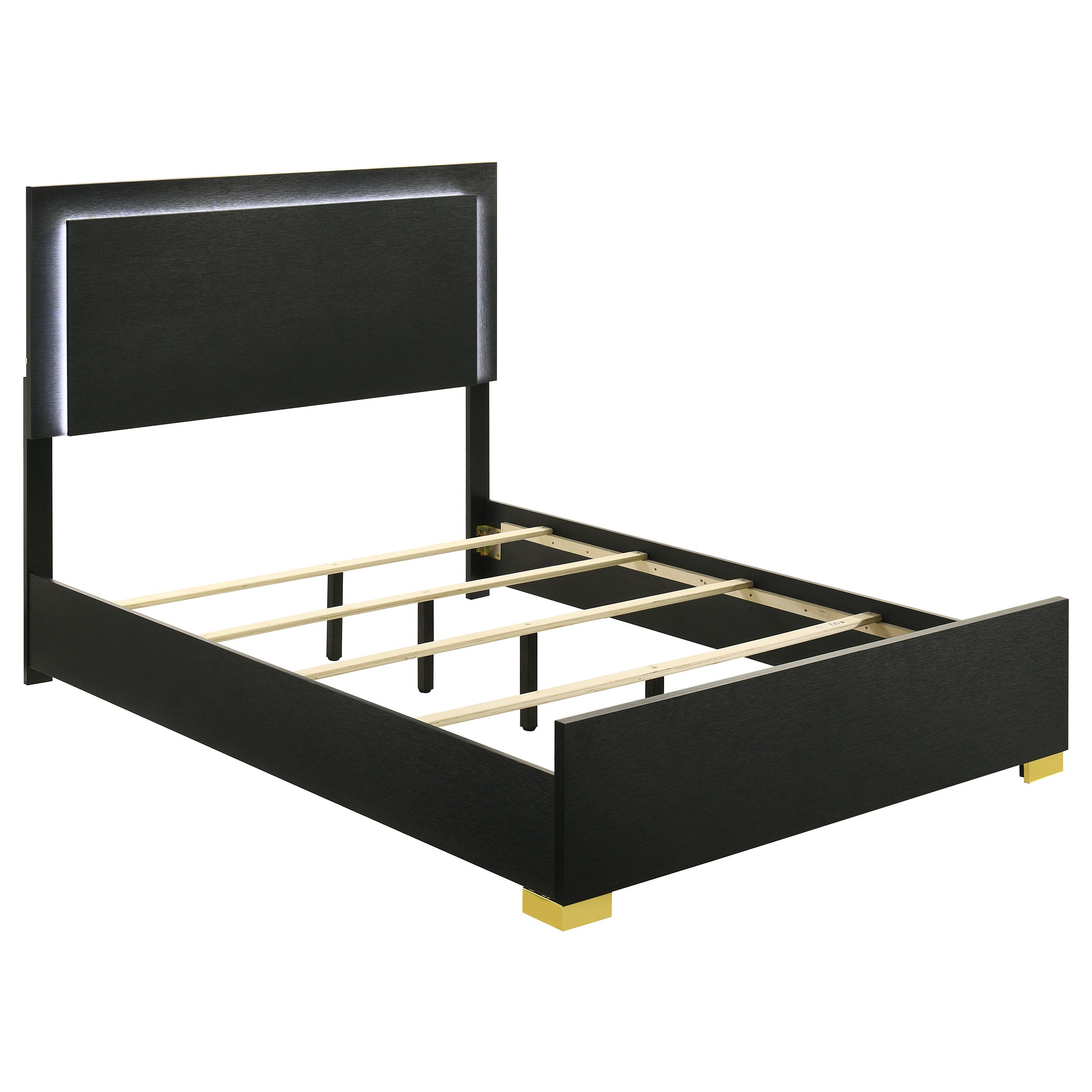 Marceline Panel Bed with LED Lighting - Ideal Furniture (Fresno,CA)