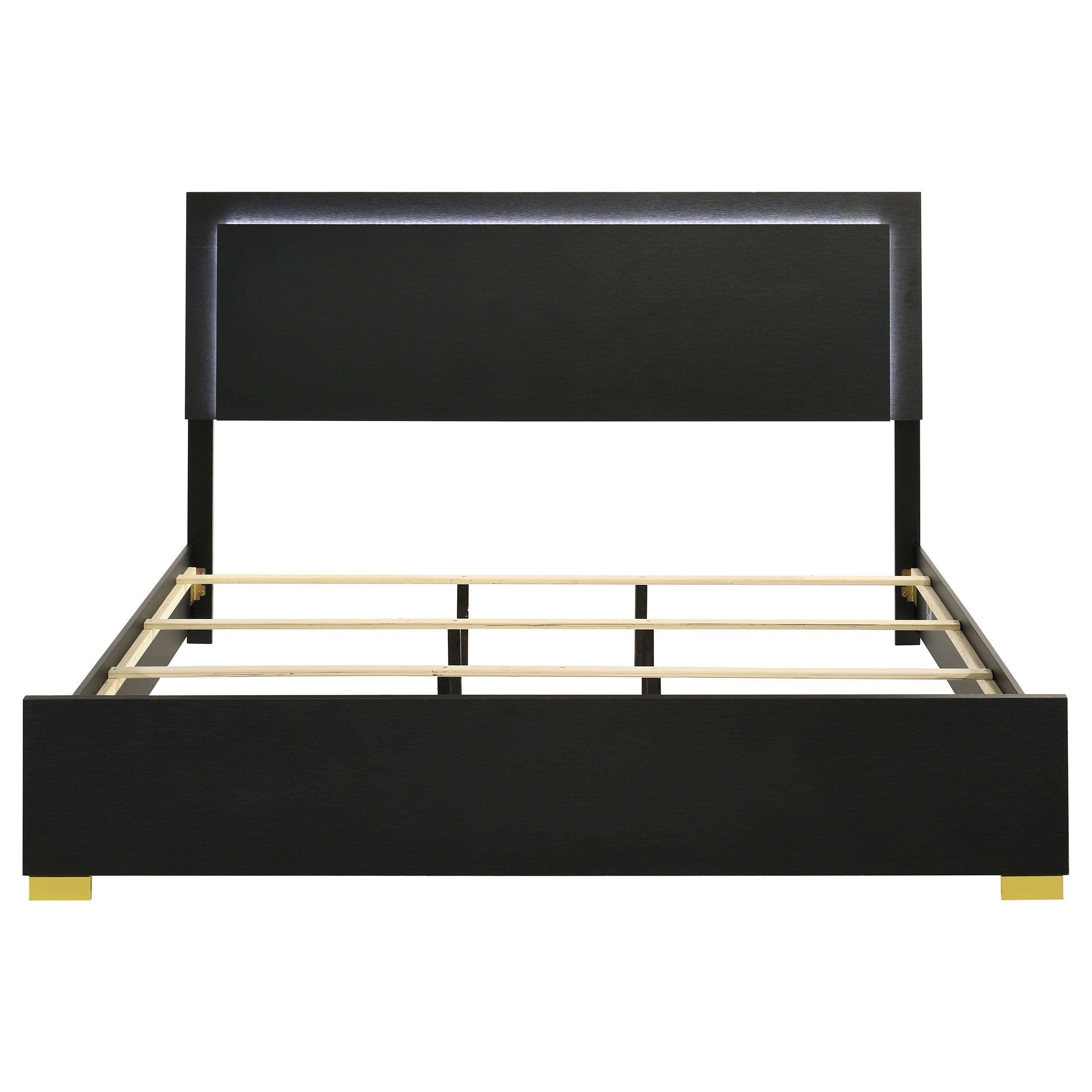 Marceline Panel Bed with LED Lighting - Ideal Furniture (Fresno,CA)