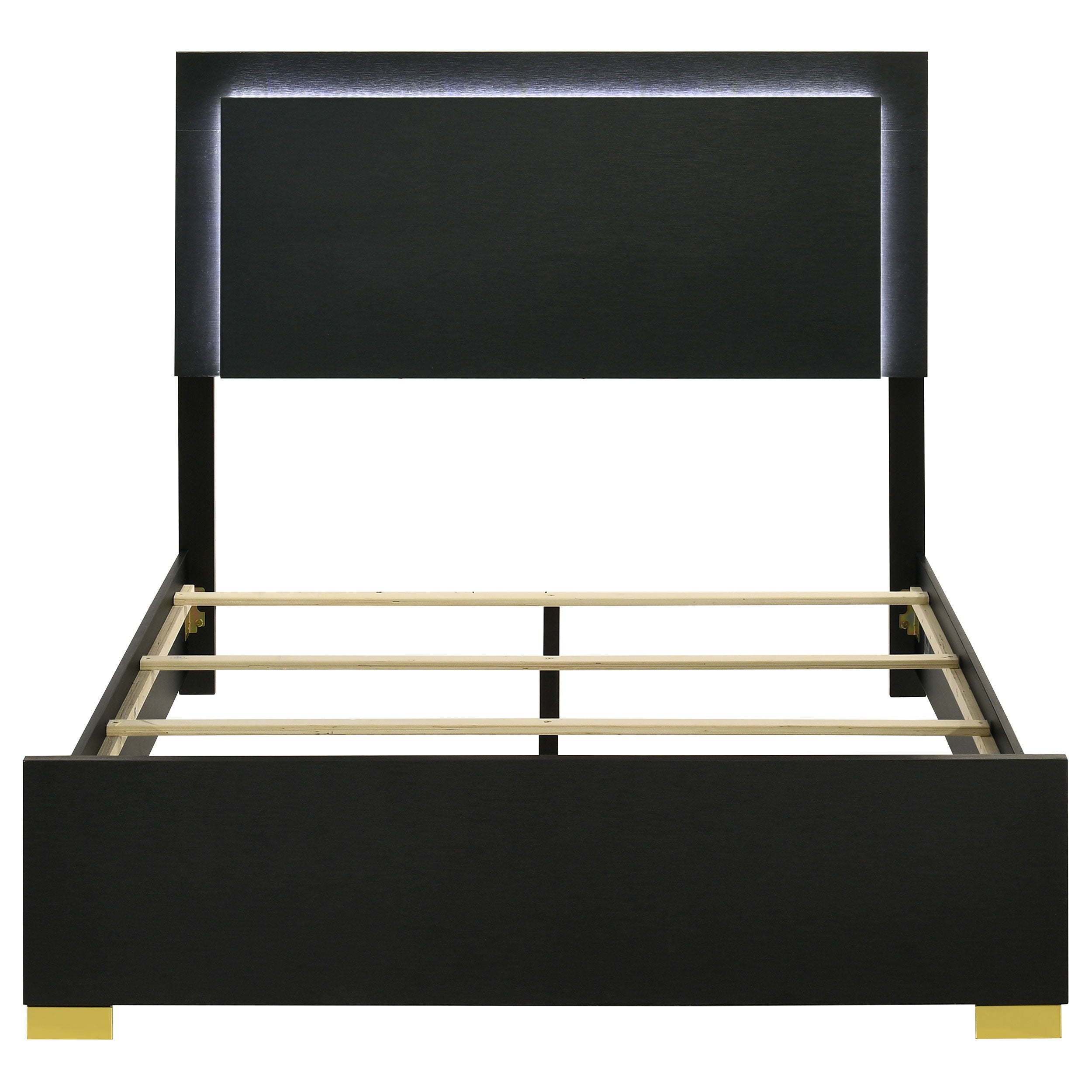 Marceline Panel Bed with LED Lighting - Ideal Furniture (Fresno,CA)
