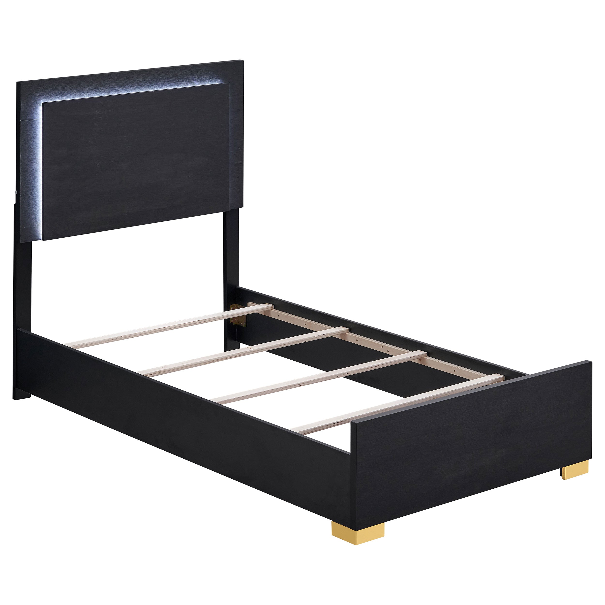 Marceline Panel Bed with LED Lighting - Ideal Furniture (Fresno,CA)