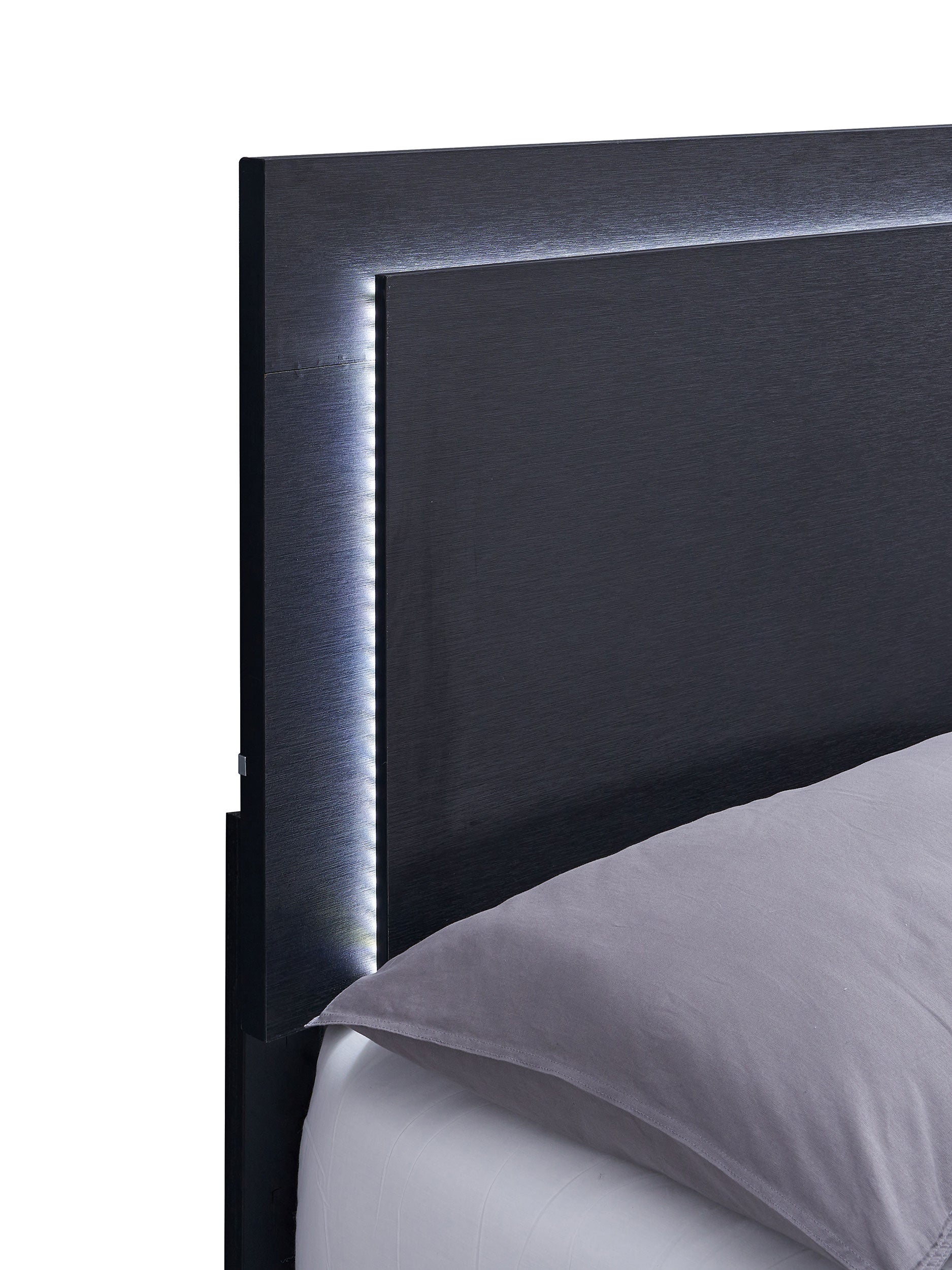 Marceline Panel Bed with LED Lighting - Ideal Furniture (Fresno,CA)