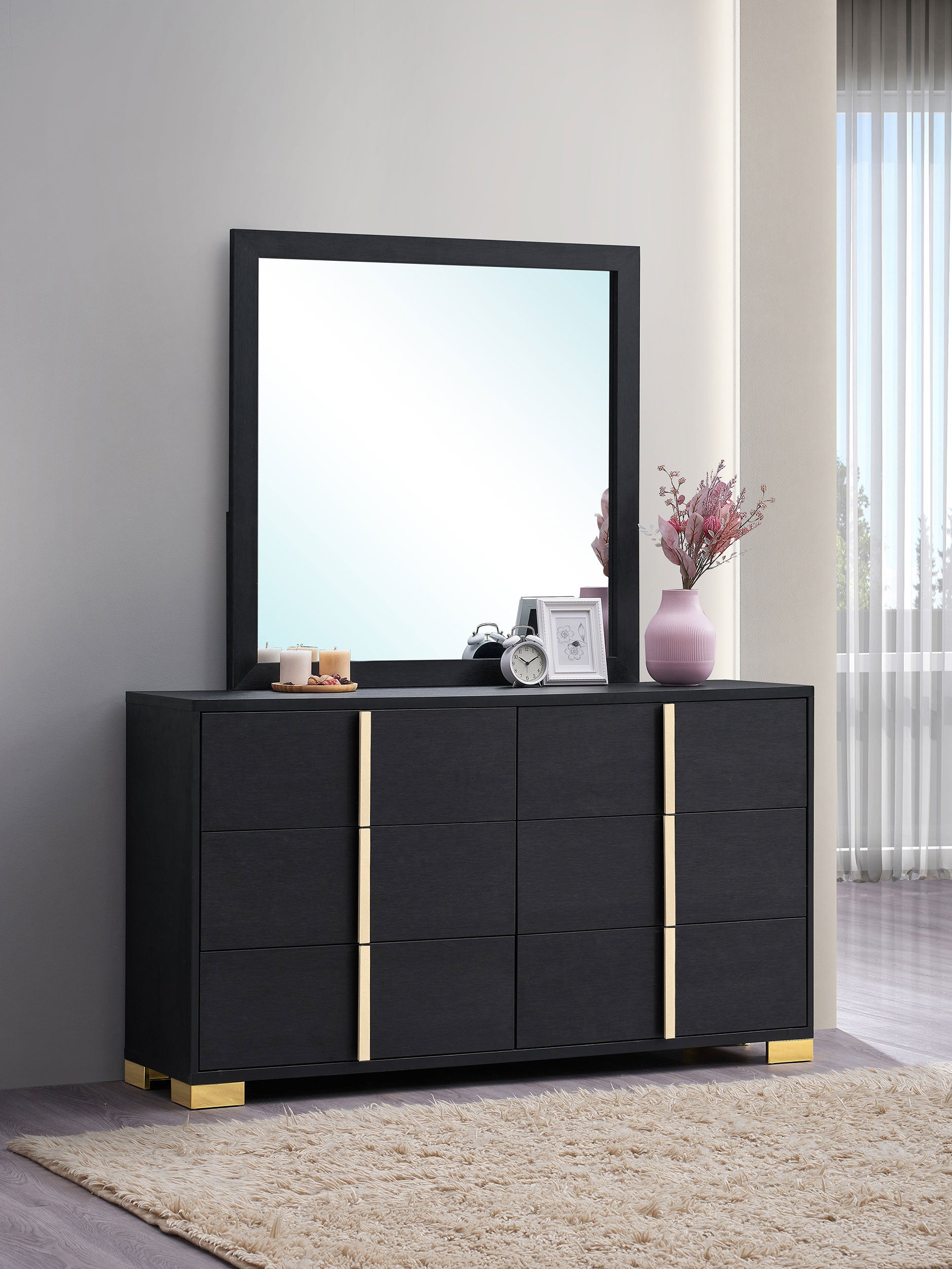 Marceline Dresser with Mirror - Ideal Furniture (Fresno,CA)