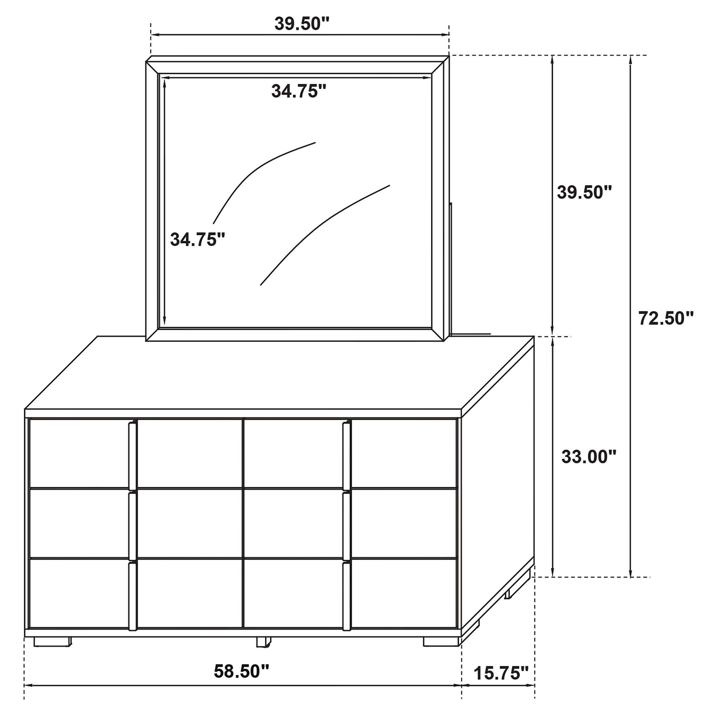 Marceline Dresser with Mirror - Ideal Furniture (Fresno,CA)