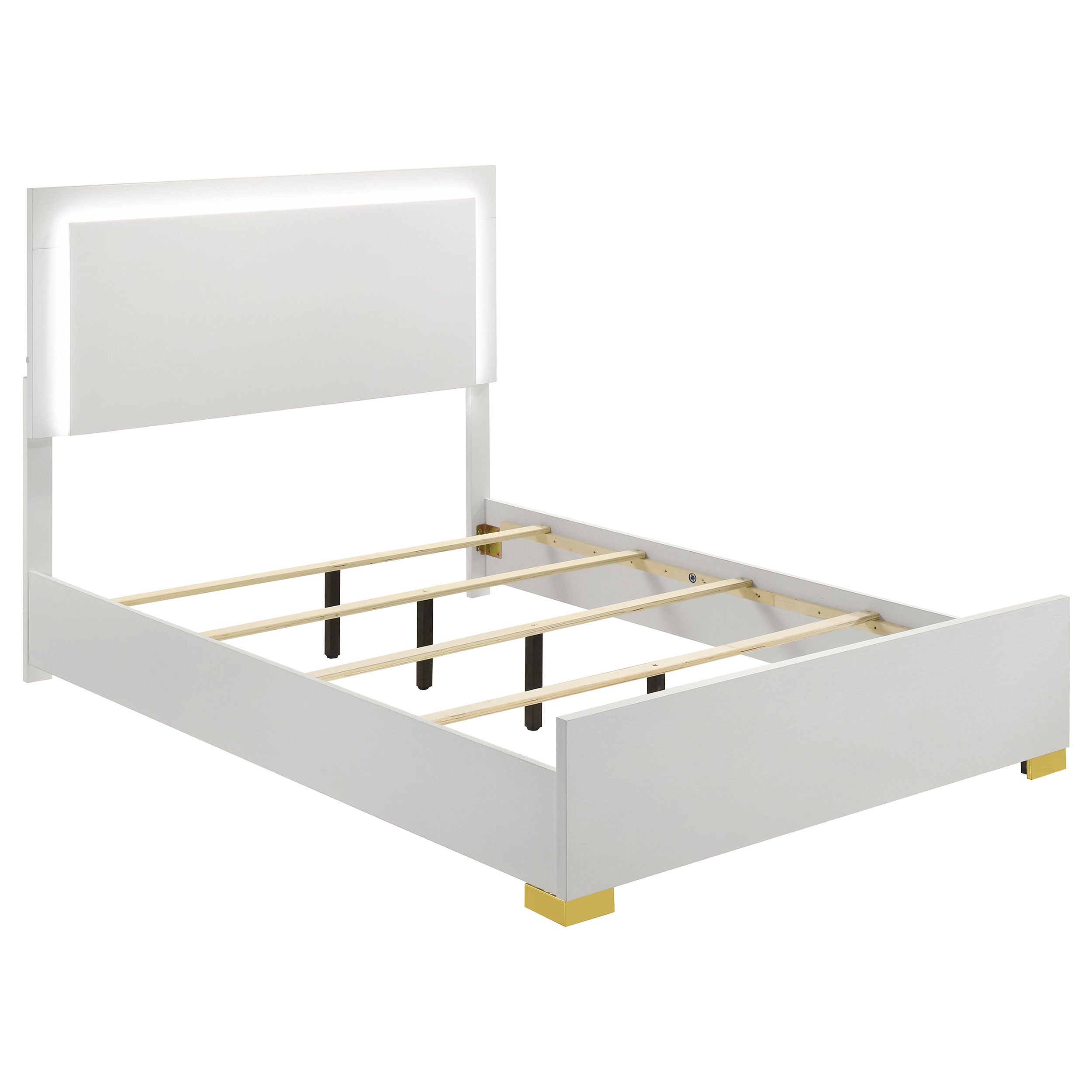 Marceline Panel Bed with LED Lighting - Ideal Furniture (Fresno,CA)
