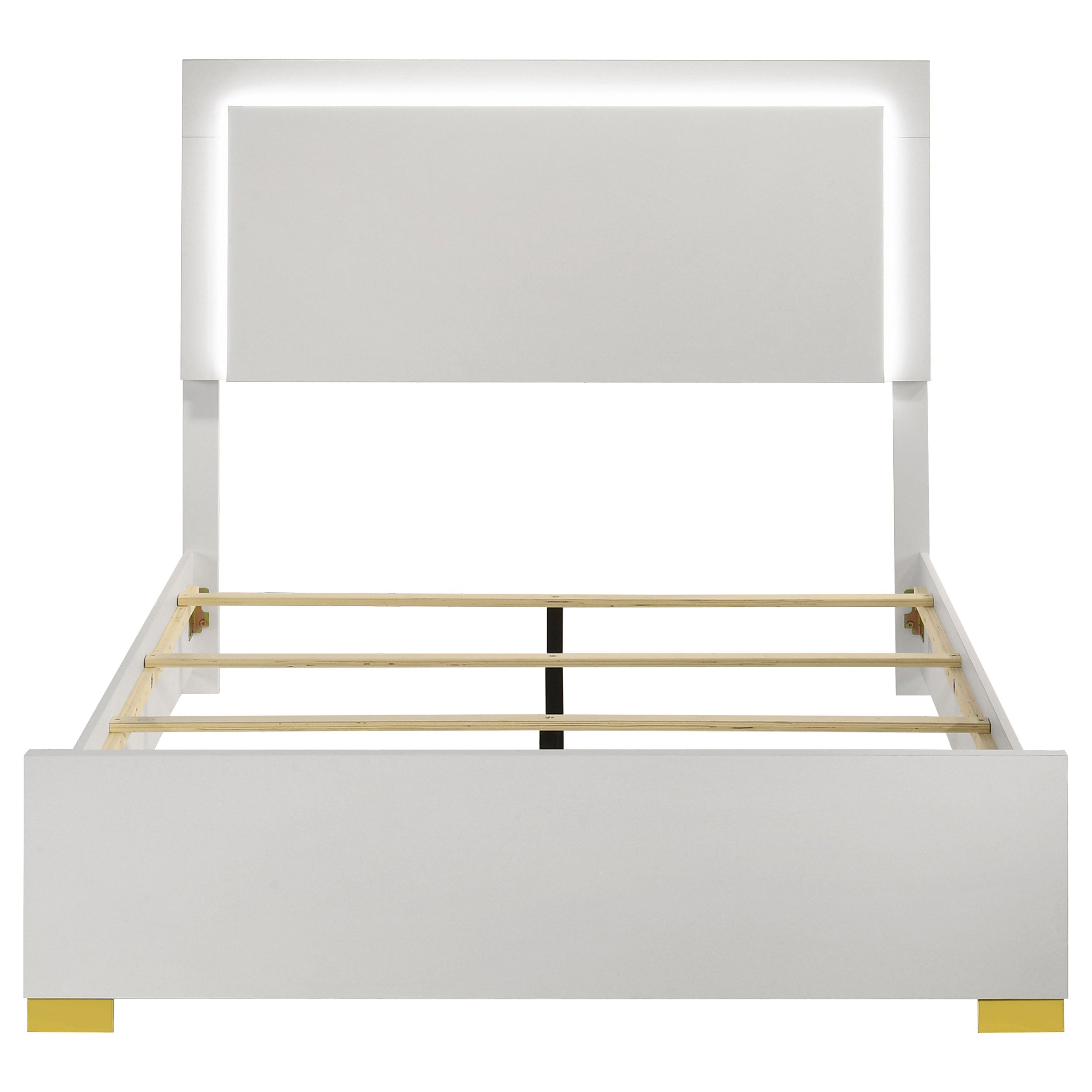 Marceline Panel Bed with LED Lighting - Ideal Furniture (Fresno,CA)