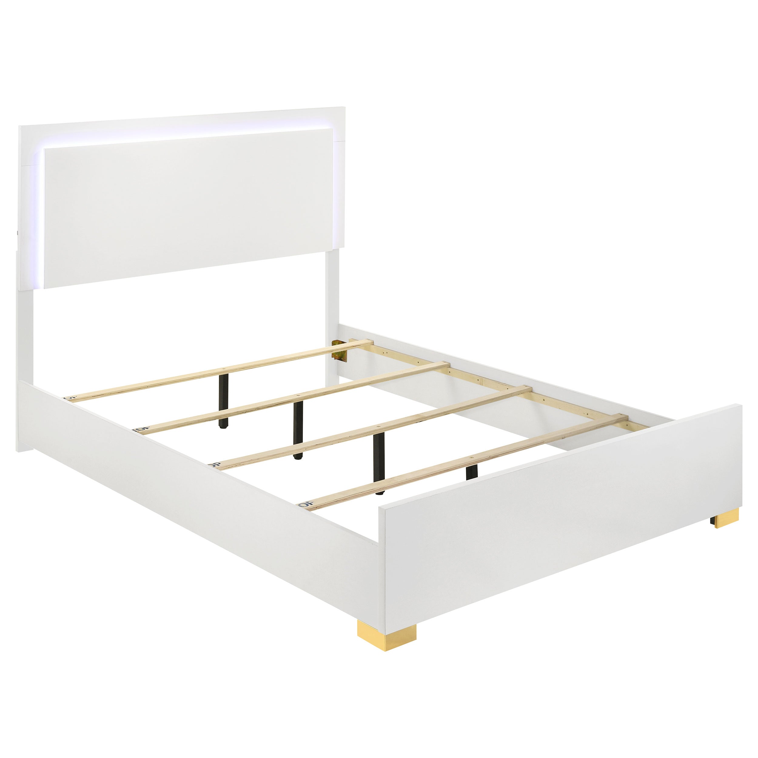 Marceline Panel Bed with LED Lighting - Ideal Furniture (Fresno,CA)