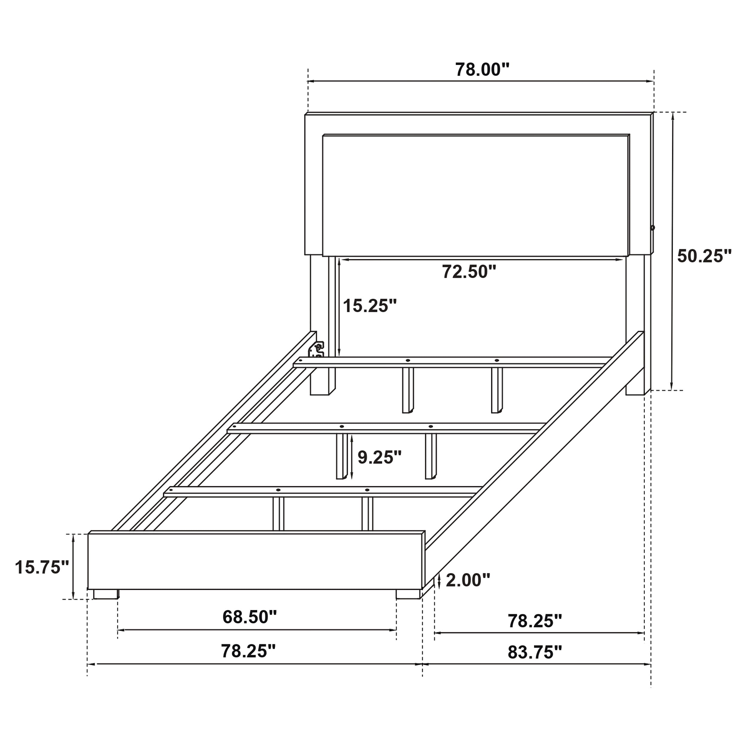 Marceline Panel Bed with LED Lighting - Ideal Furniture (Fresno,CA)