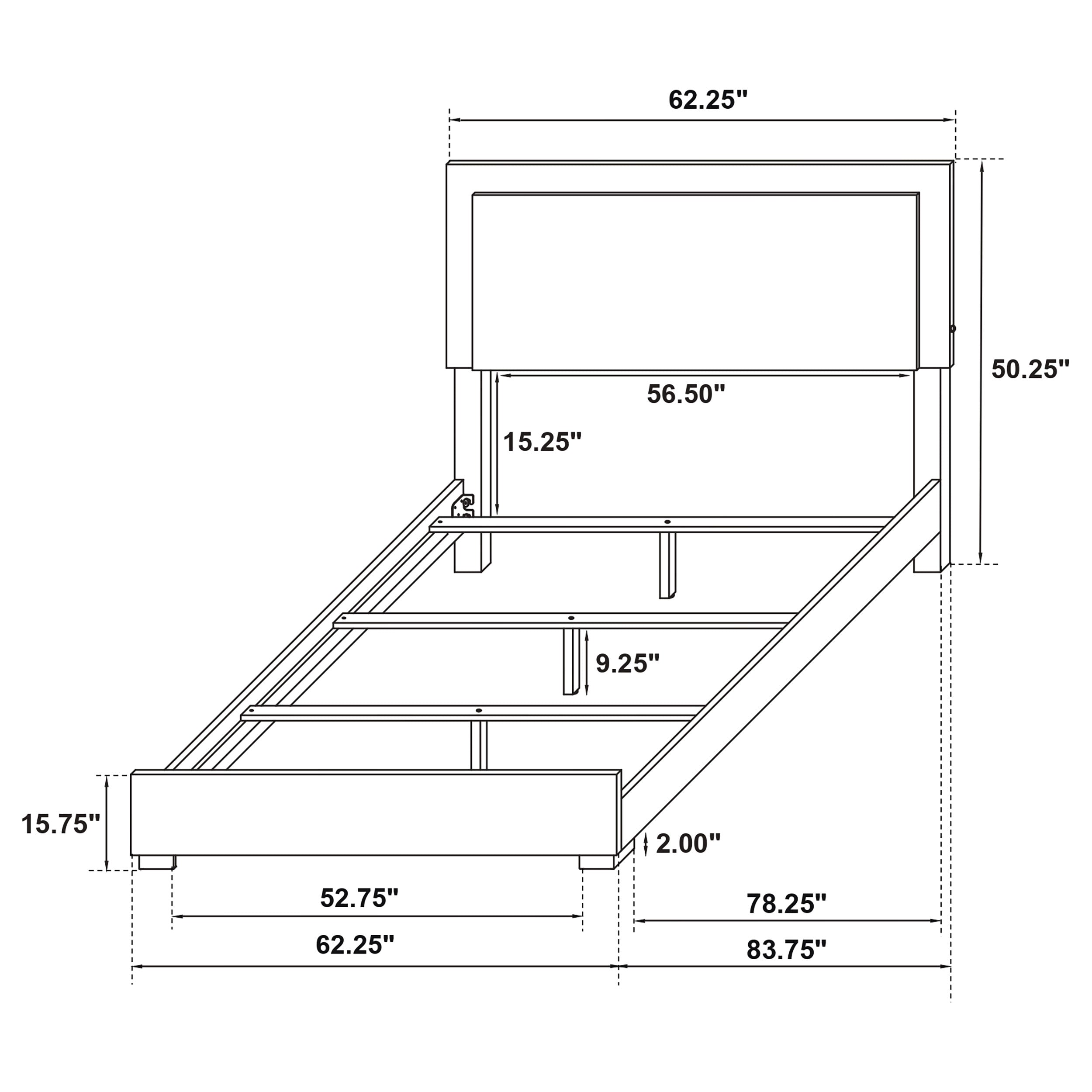 Marceline Panel Bed with LED Lighting - Ideal Furniture (Fresno,CA)