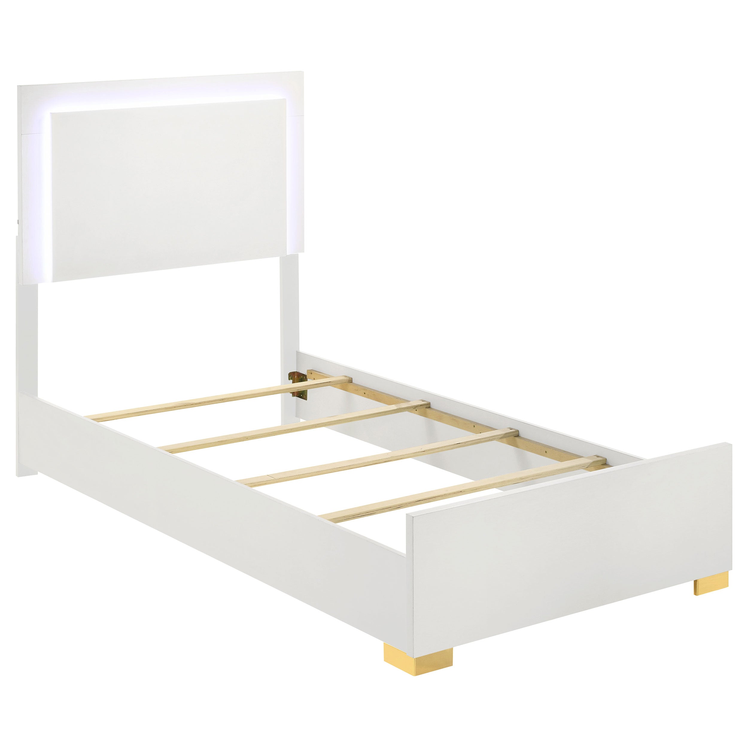 Marceline Panel Bed with LED Lighting - Ideal Furniture (Fresno,CA)