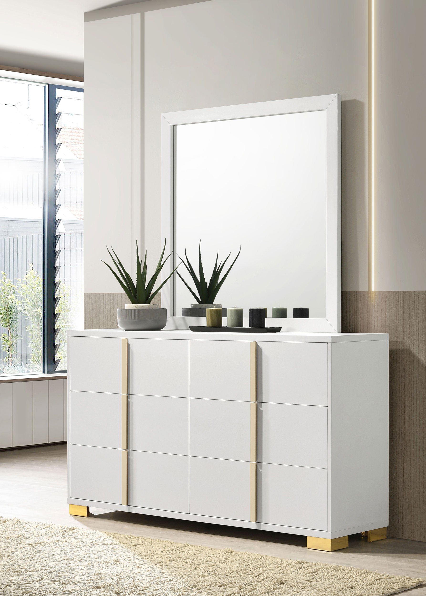 Marceline Dresser with Mirror - Ideal Furniture (Fresno,CA)