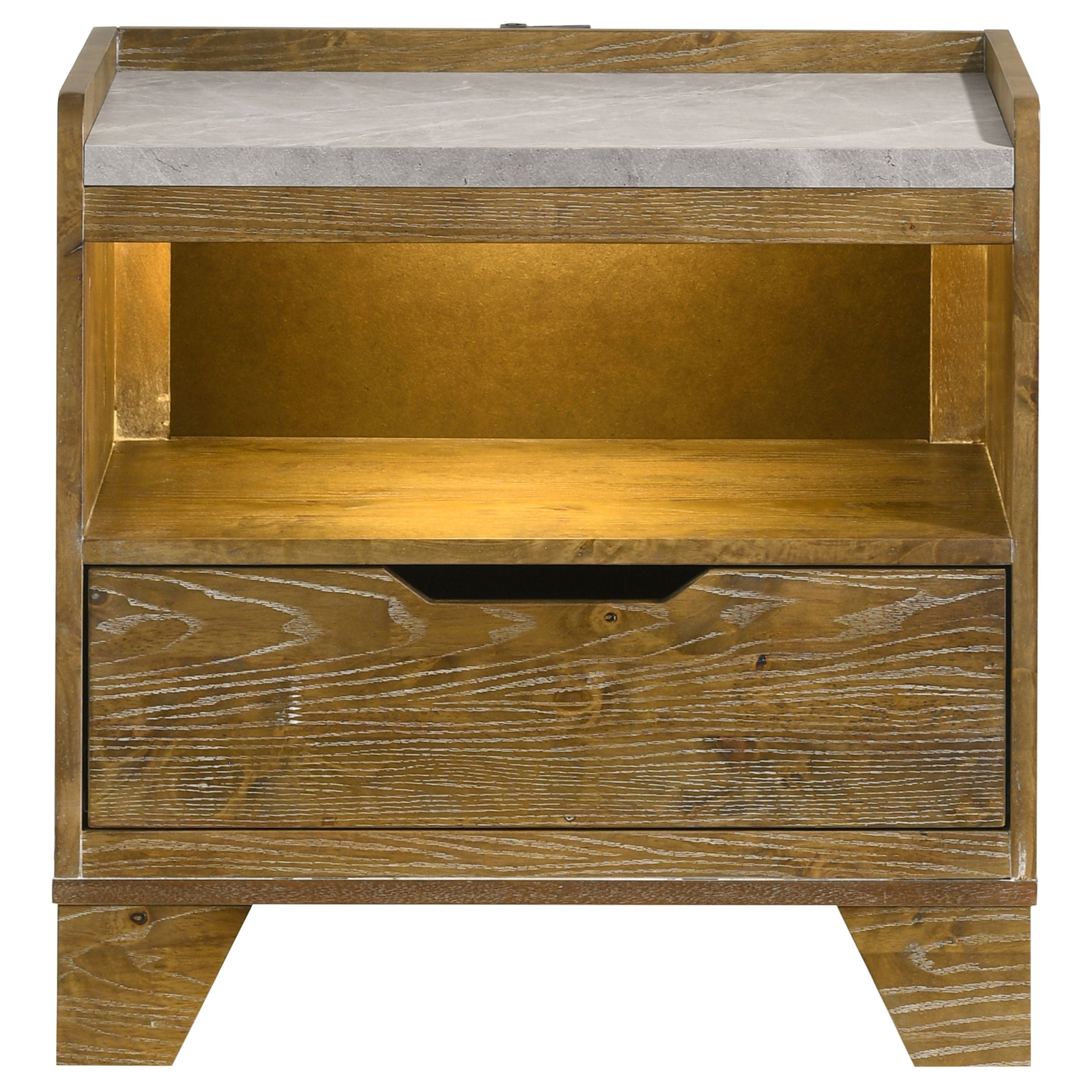 Henderson Nightstand with LED Lighting - Ideal Furniture (Fresno,CA)