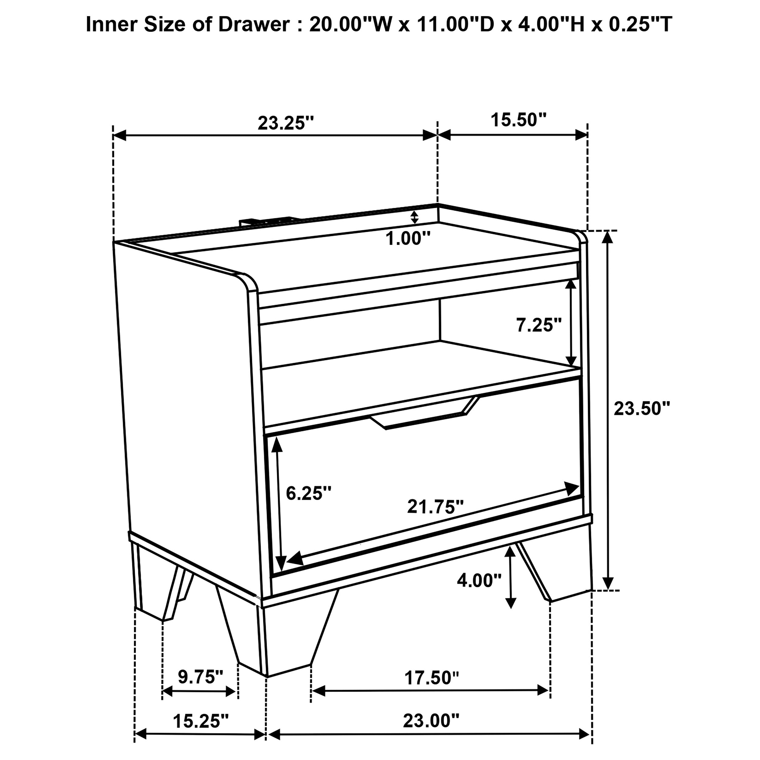 Henderson Nightstand with LED Lighting - Ideal Furniture (Fresno,CA)