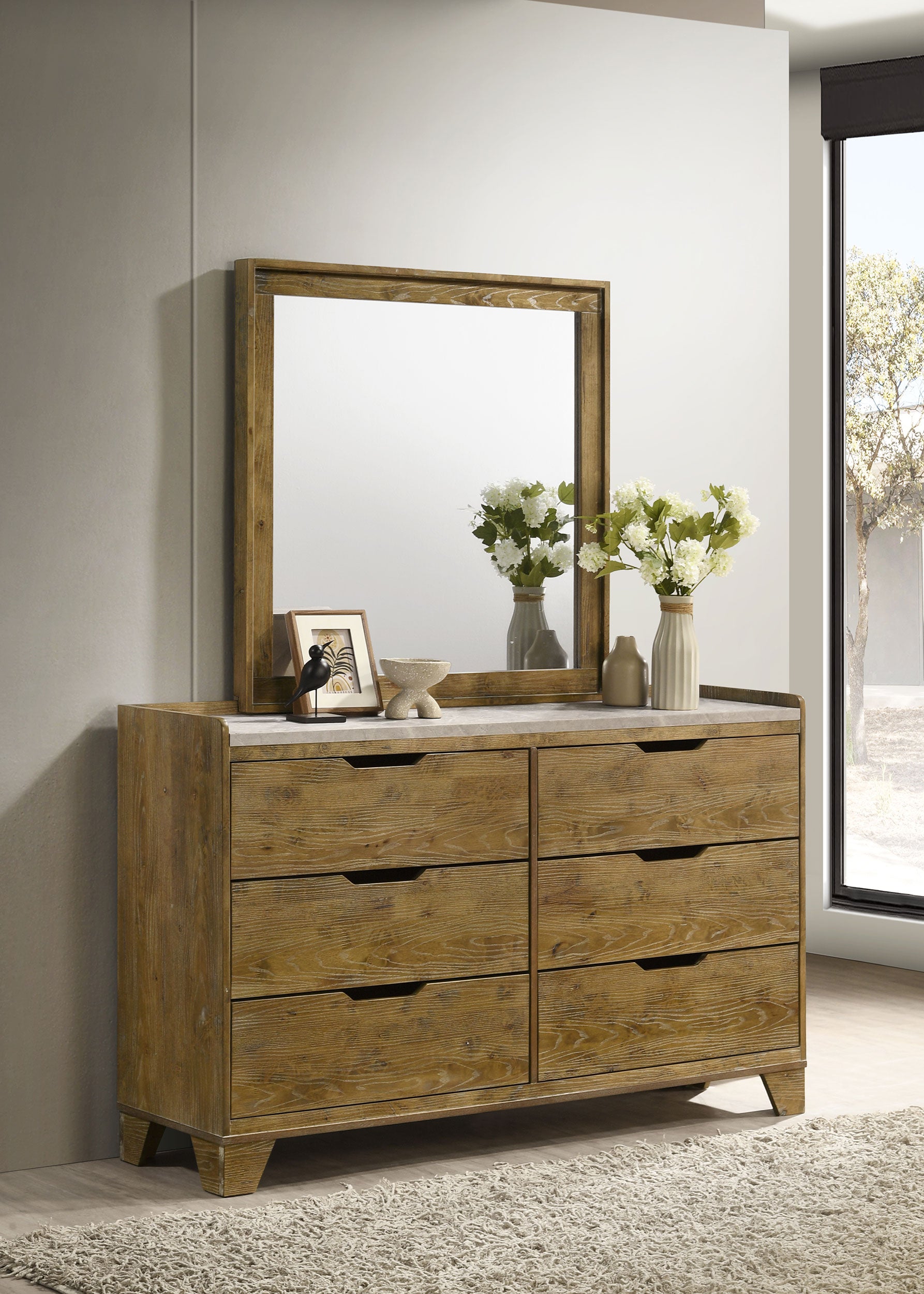 Henderson Dresser with Mirror - Ideal Furniture (Fresno,CA)