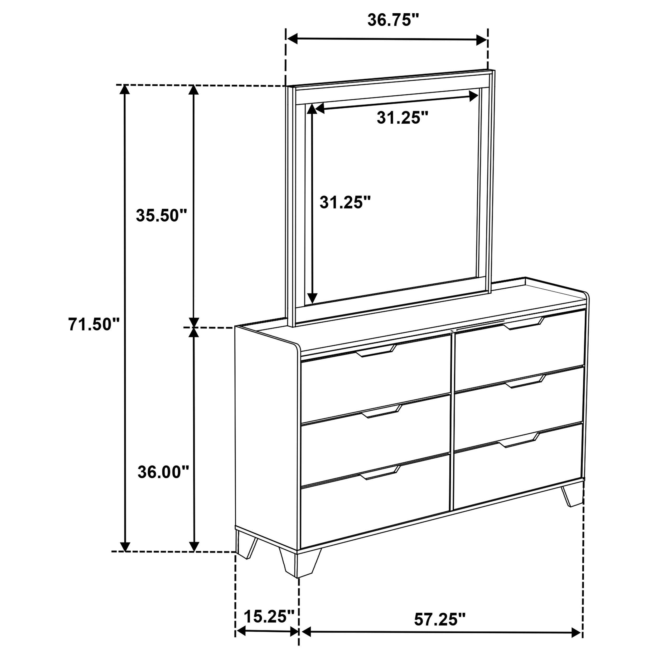 Henderson Dresser with Mirror - Ideal Furniture (Fresno,CA)