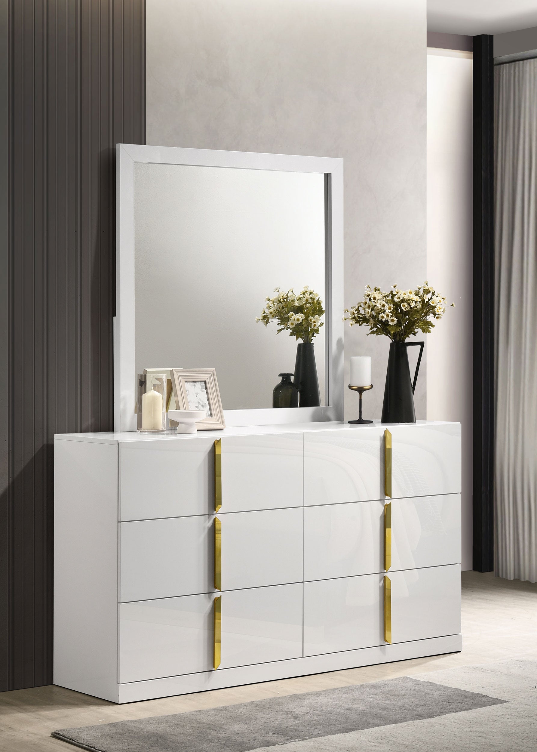 Ines Dresser with Mirror - Ideal Furniture (Fresno,CA)
