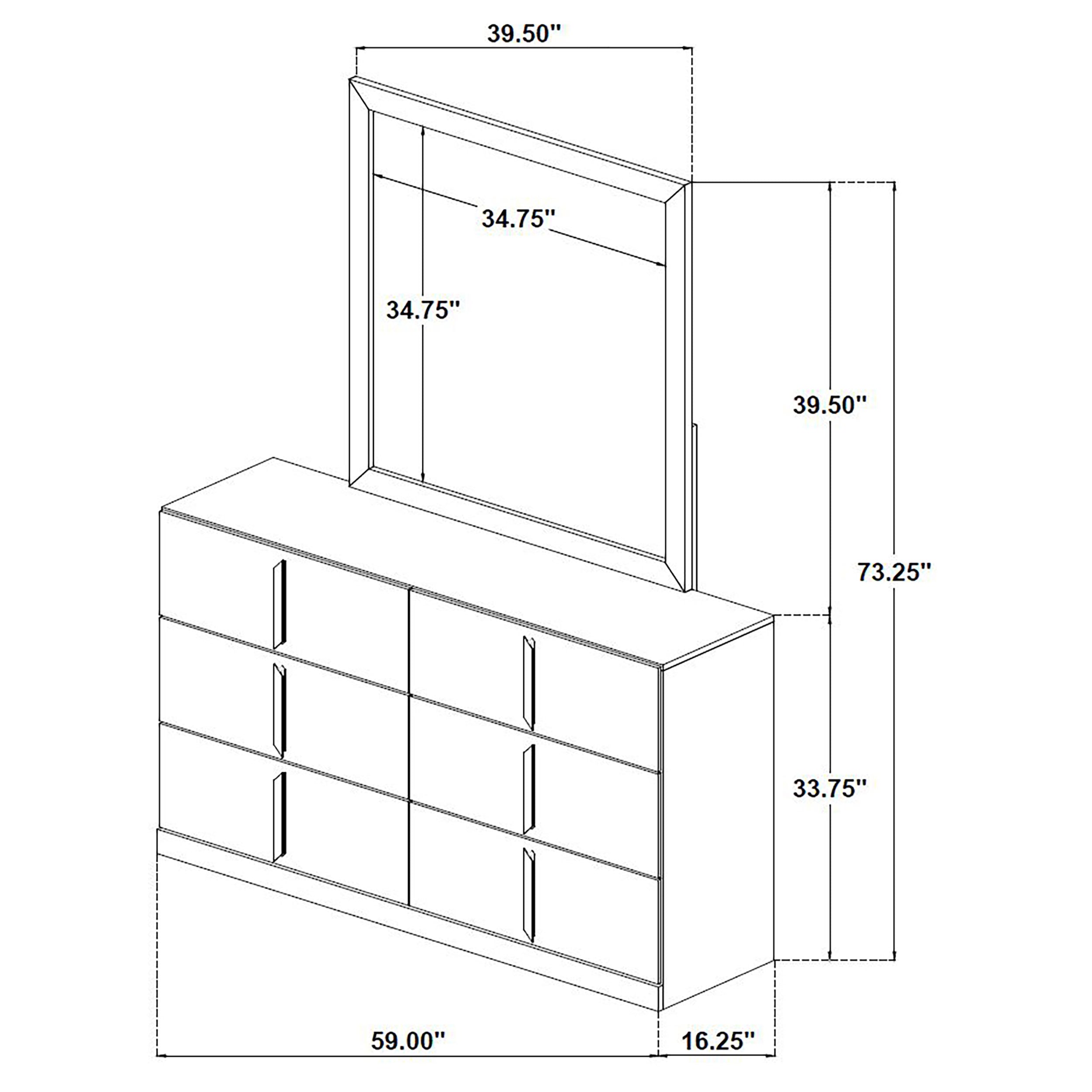 Ines Dresser with Mirror - Ideal Furniture (Fresno,CA)