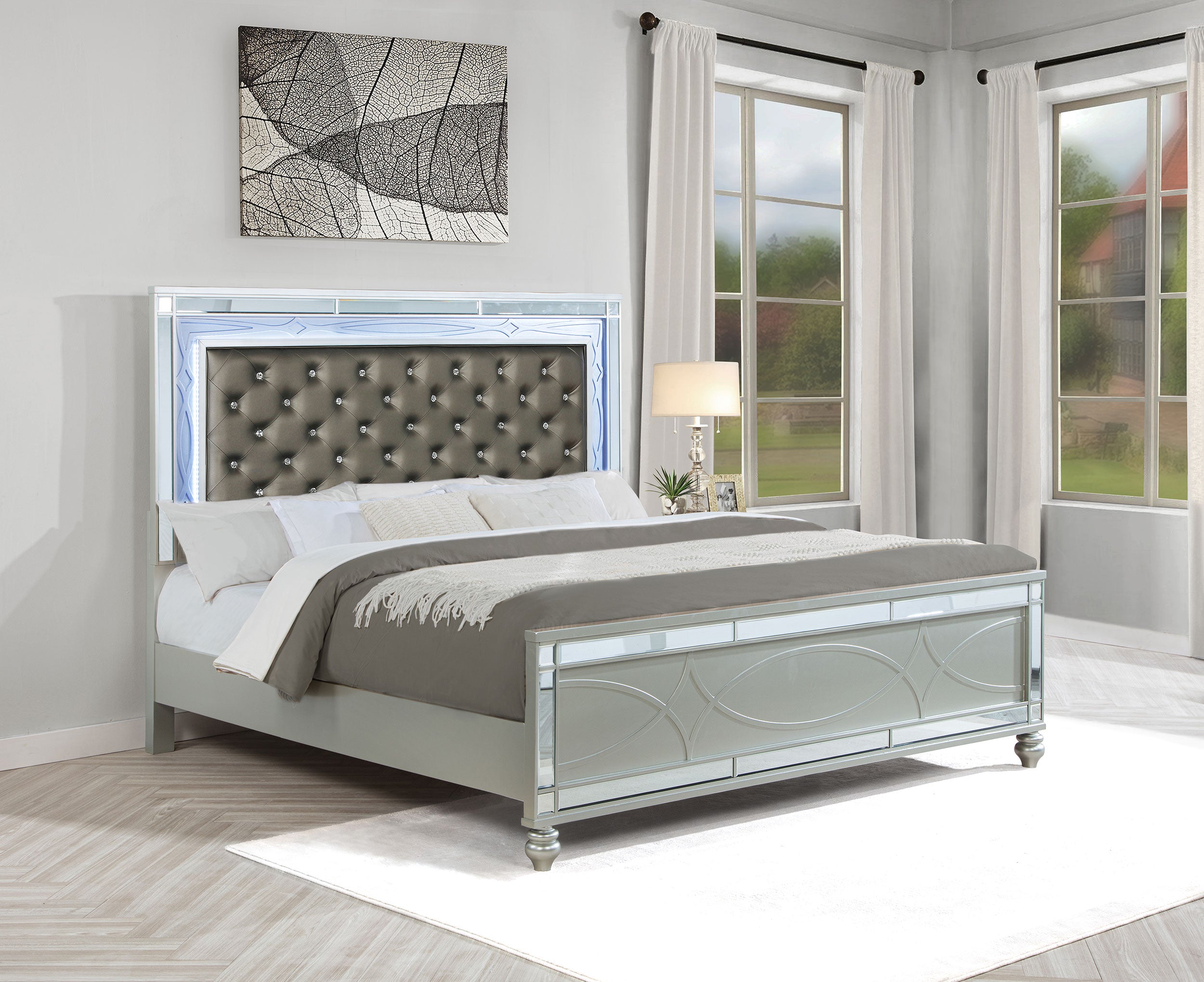 Gunnison Panel Bed with LED Lighting - Ideal Furniture (Fresno,CA)