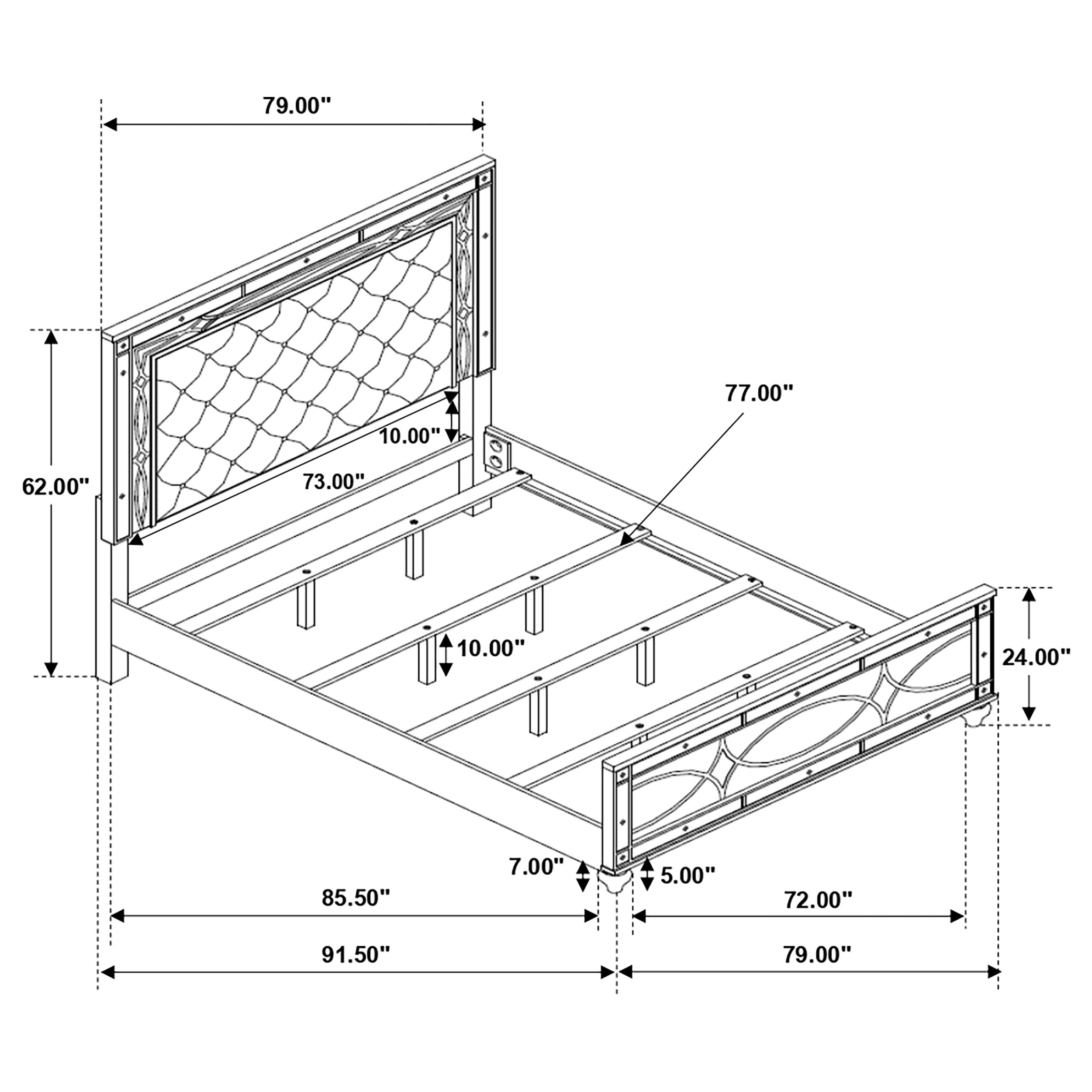Gunnison Panel Bed with LED Lighting - Ideal Furniture (Fresno,CA)