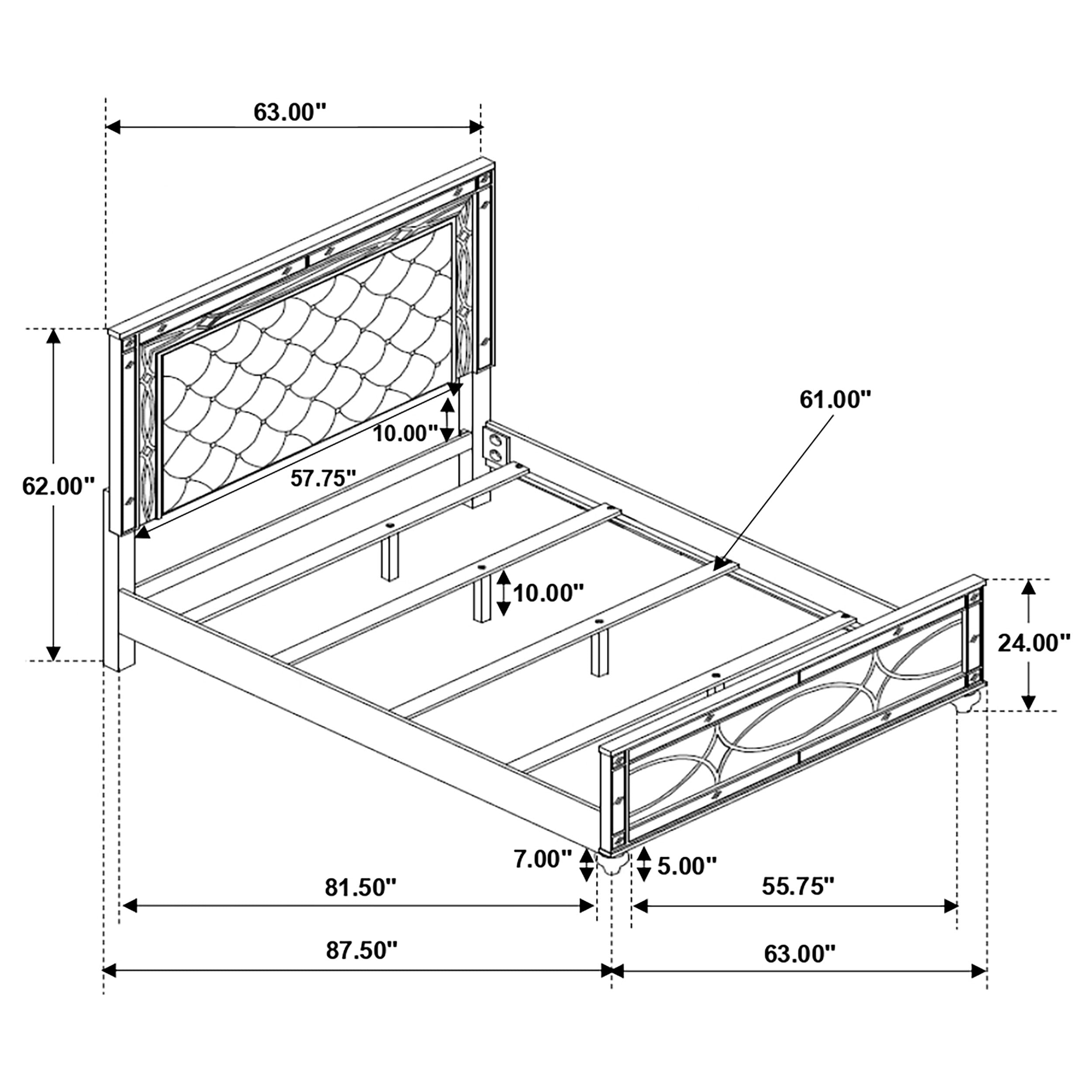 Gunnison Panel Bed with LED Lighting - Ideal Furniture (Fresno,CA)