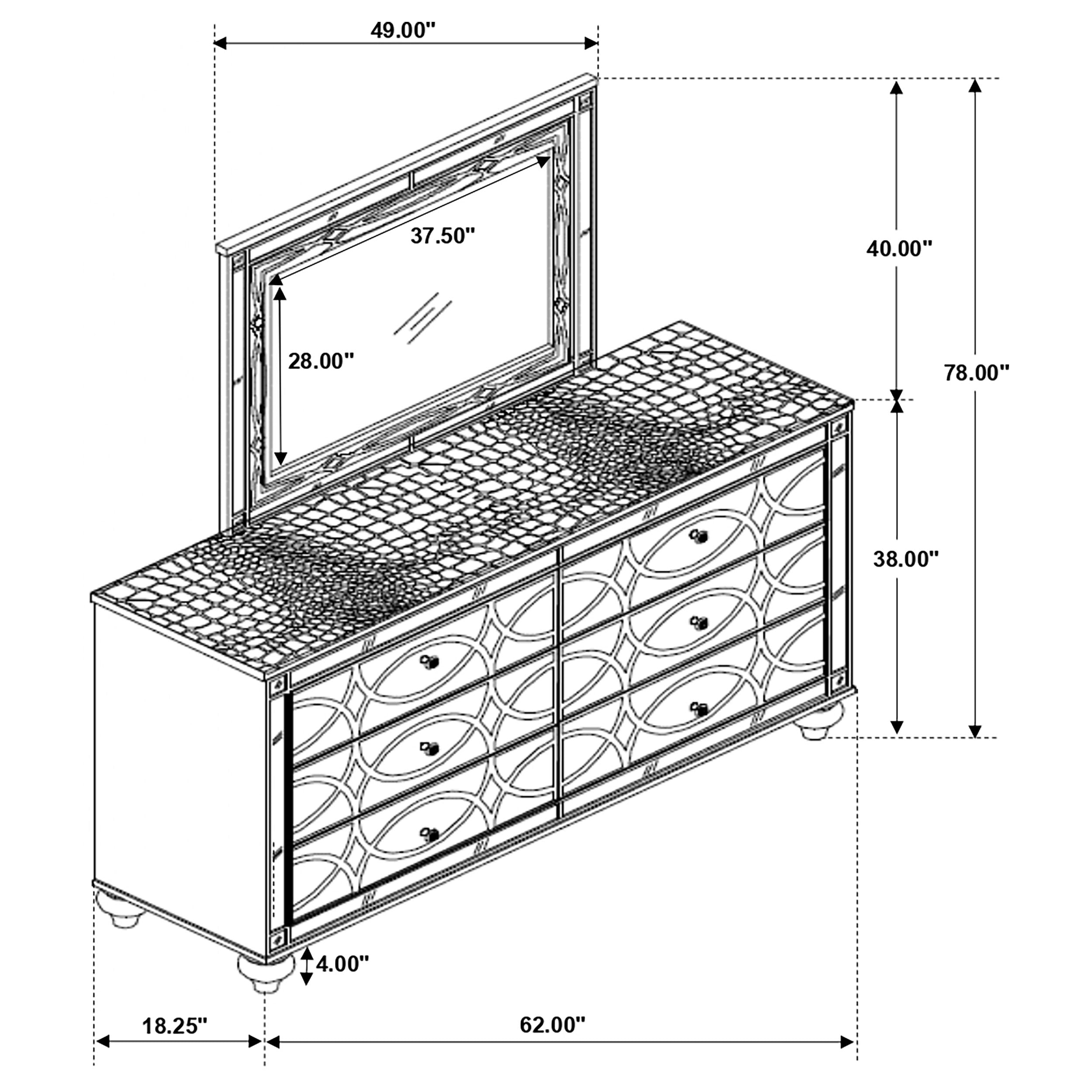 Gunnison Dresser with Mirror - Ideal Furniture (Fresno,CA)