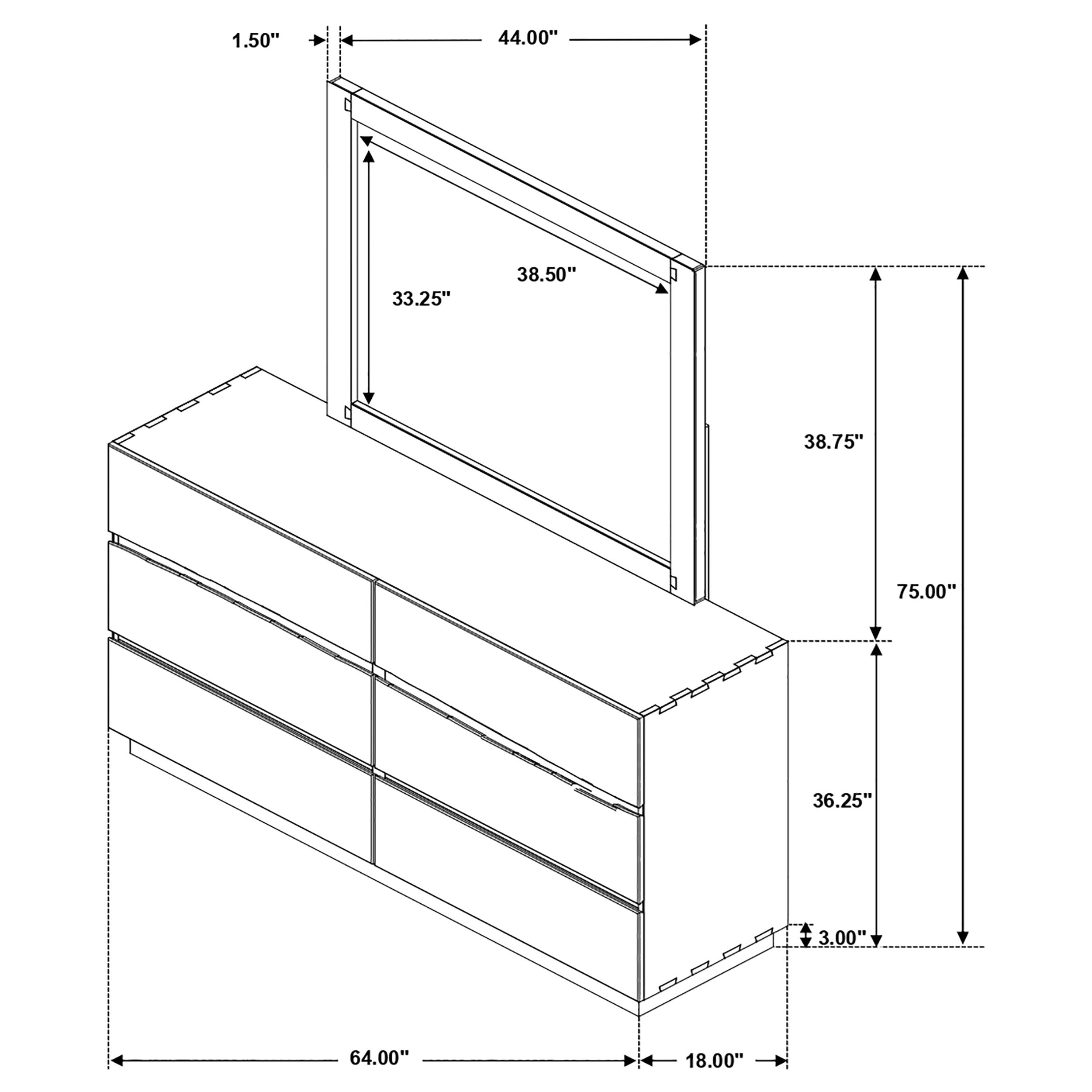 Winslow Dresser with Mirror - Ideal Furniture (Fresno,CA)
