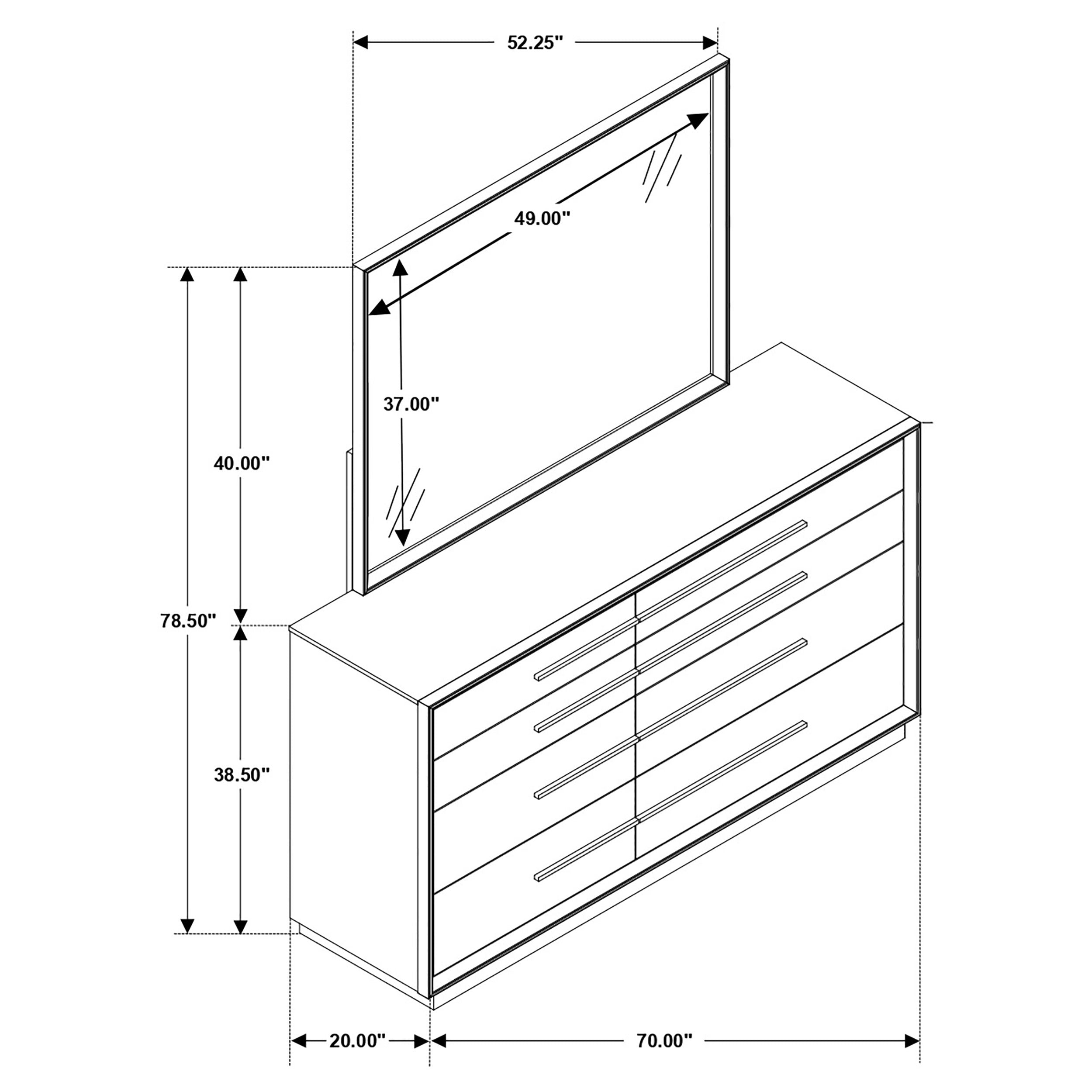 Durango Dresser with Mirror - Ideal Furniture (Fresno,CA)
