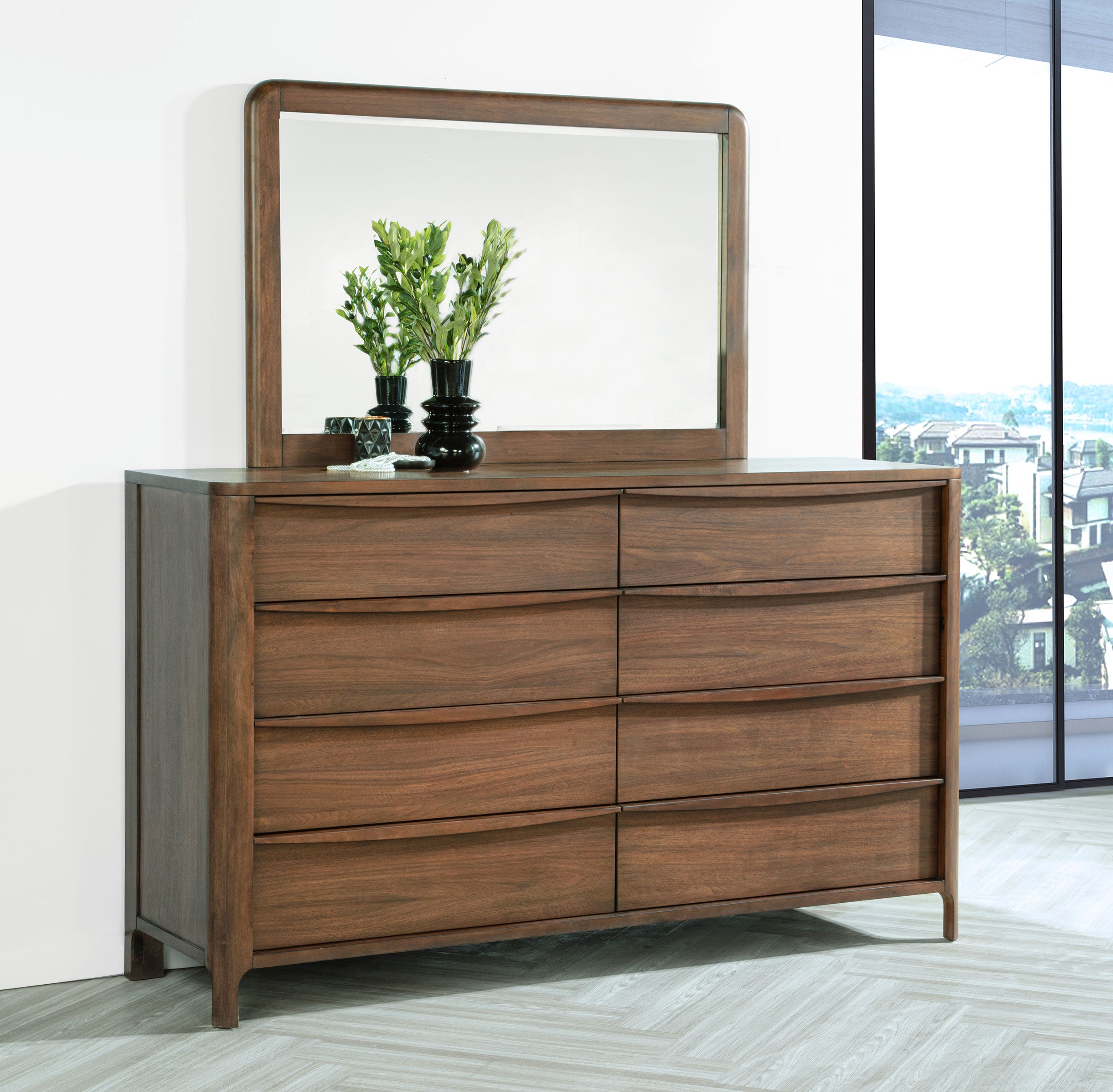 Maderia Dresser with Mirror - Ideal Furniture (Fresno,CA)