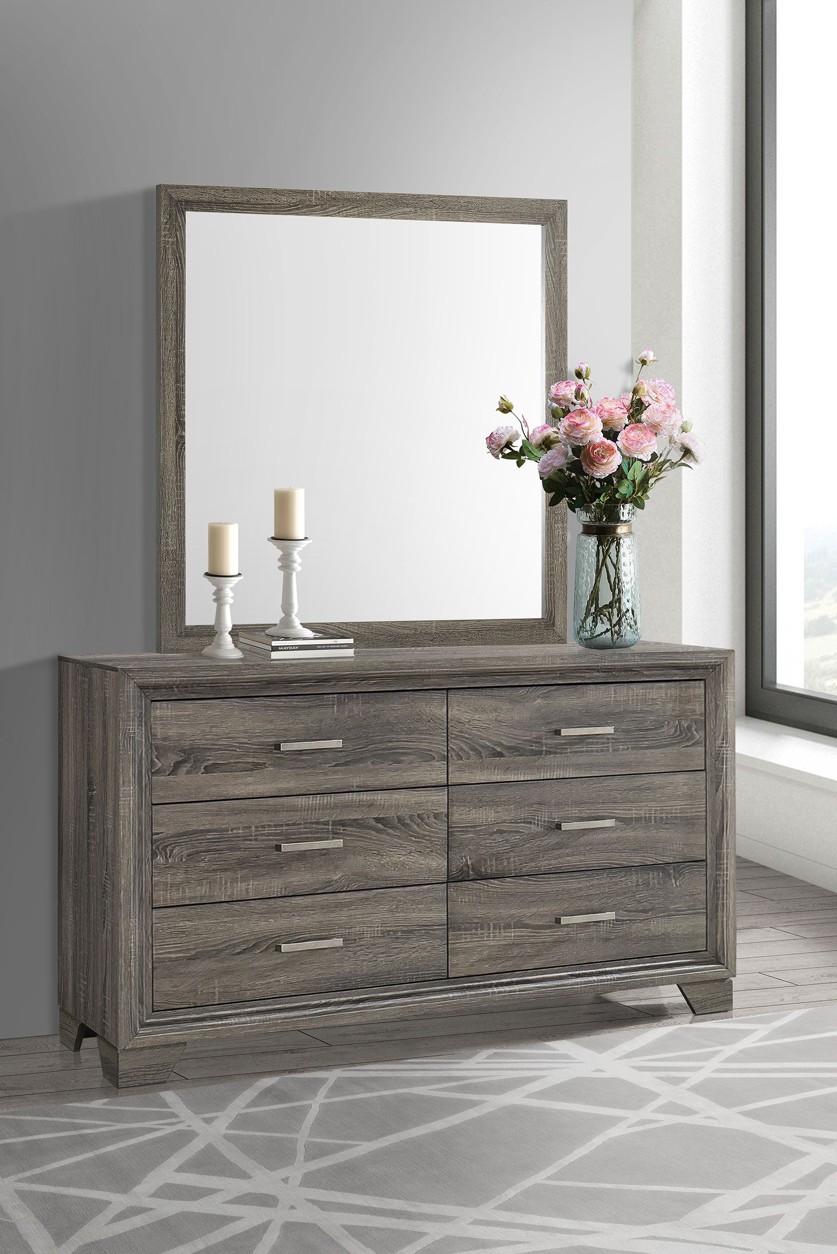 Wright Dresser with Mirror - Ideal Furniture (Fresno,CA)