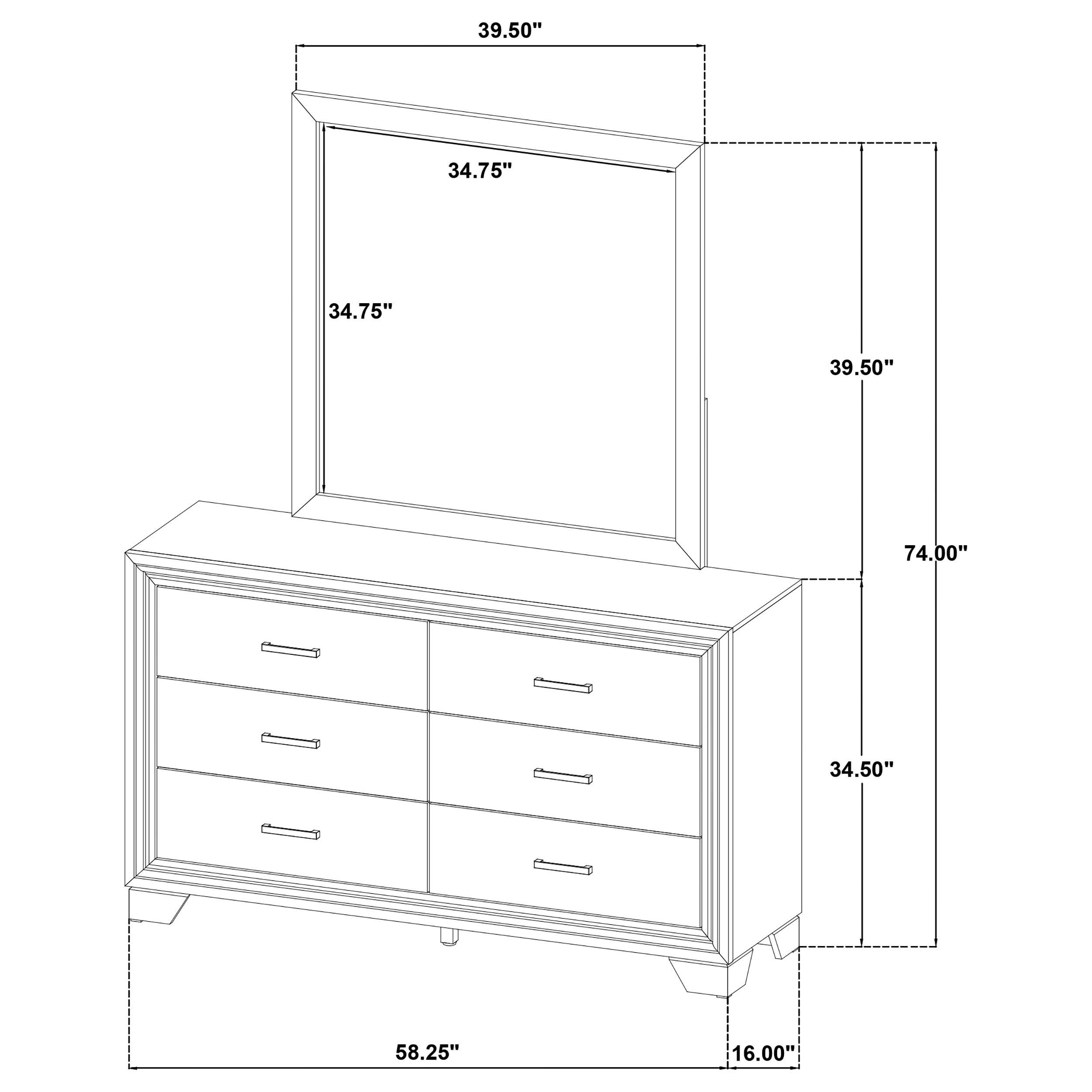 Wright Dresser with Mirror - Ideal Furniture (Fresno,CA)