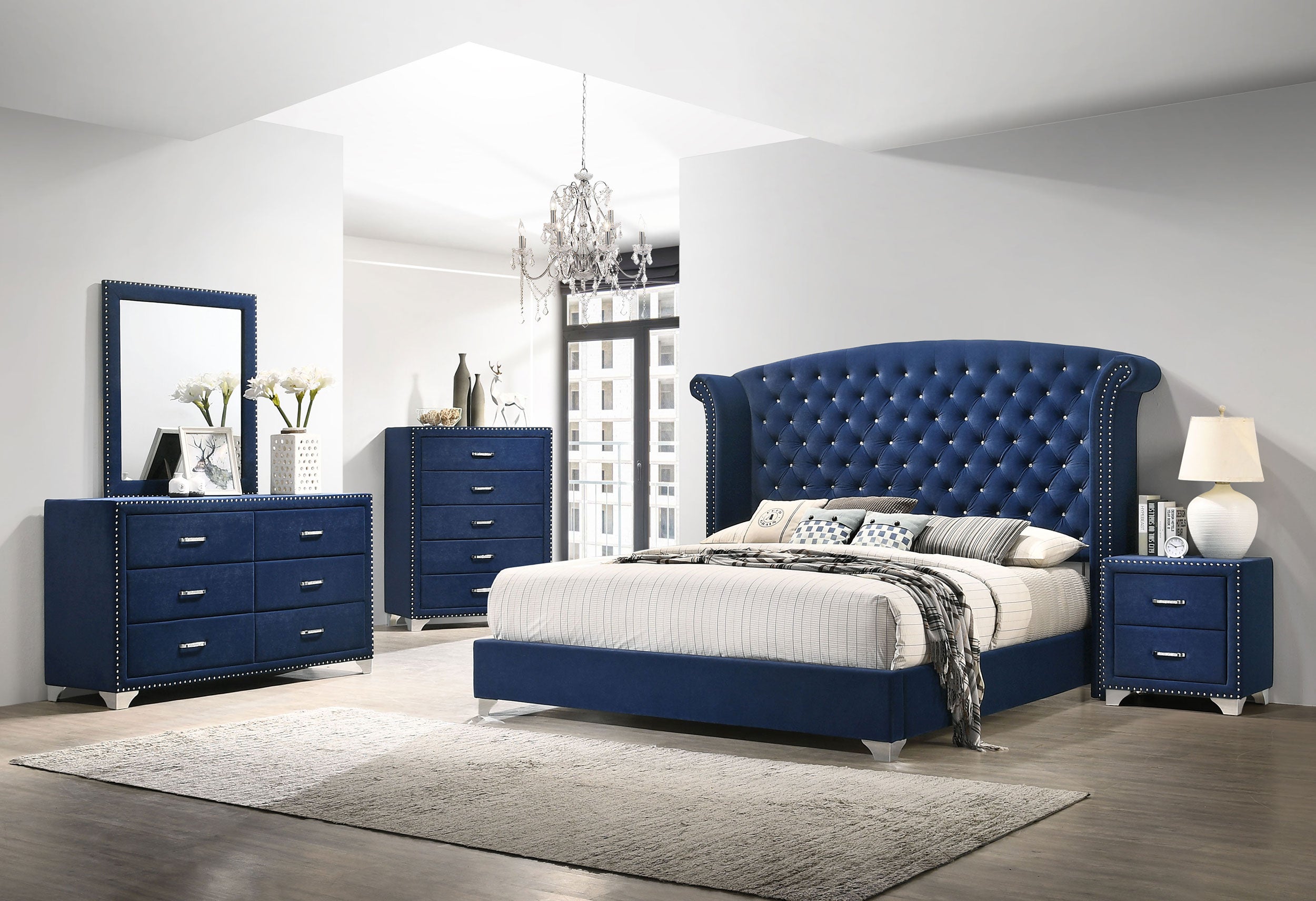 Melody Wingback Bed - Ideal Furniture (Fresno,CA)