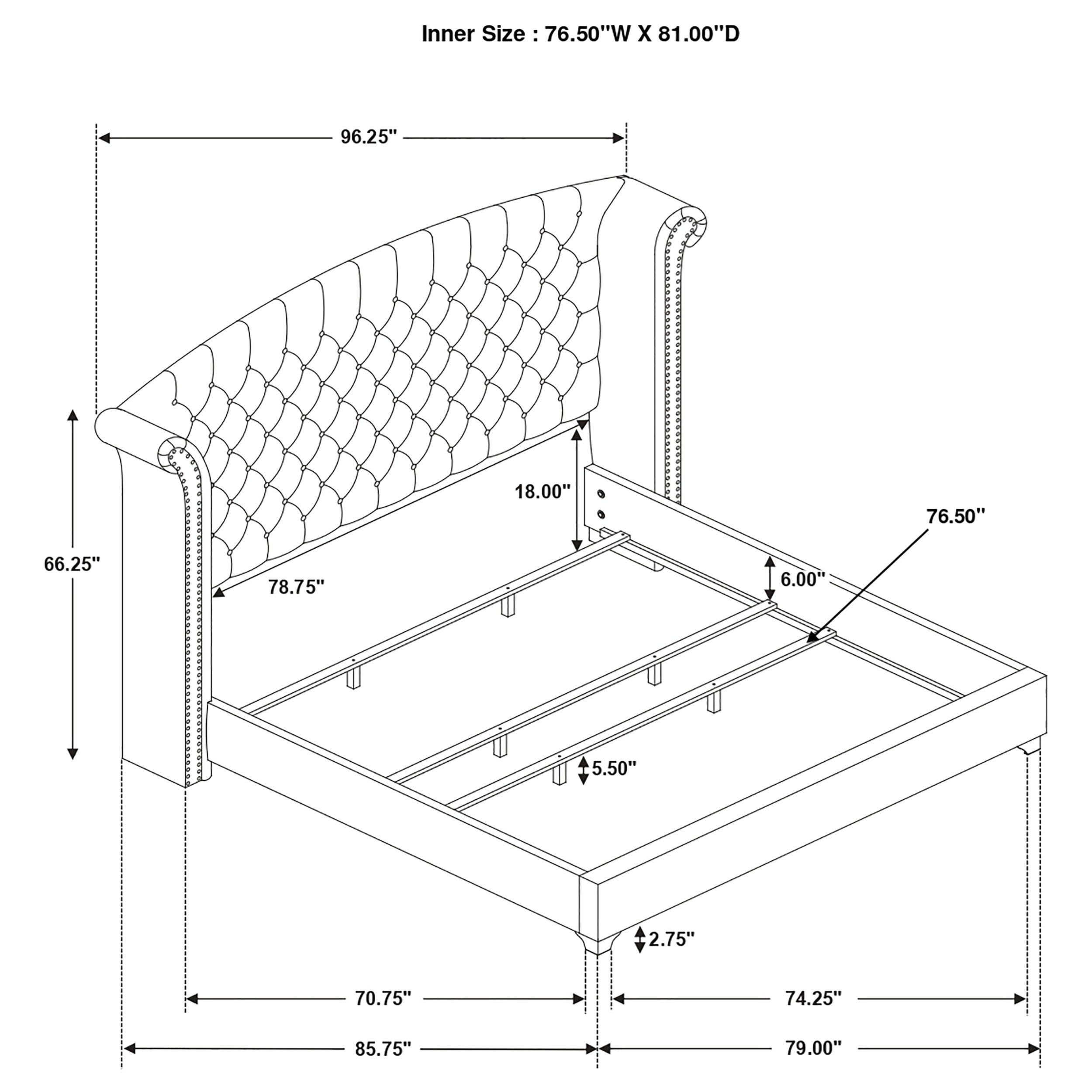 Melody Wingback Bed - Ideal Furniture (Fresno,CA)