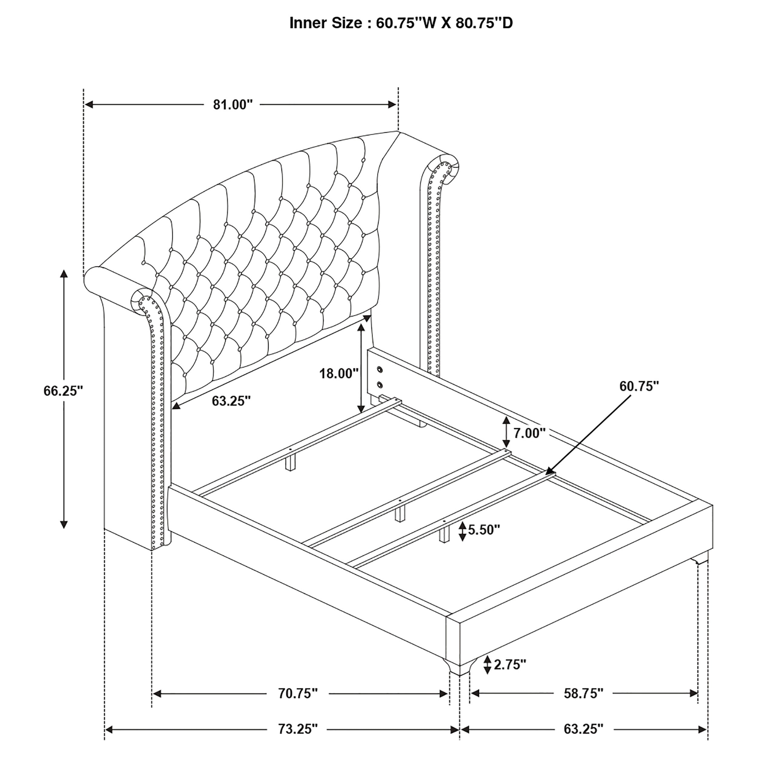 Melody Wingback Bed - Ideal Furniture (Fresno,CA)