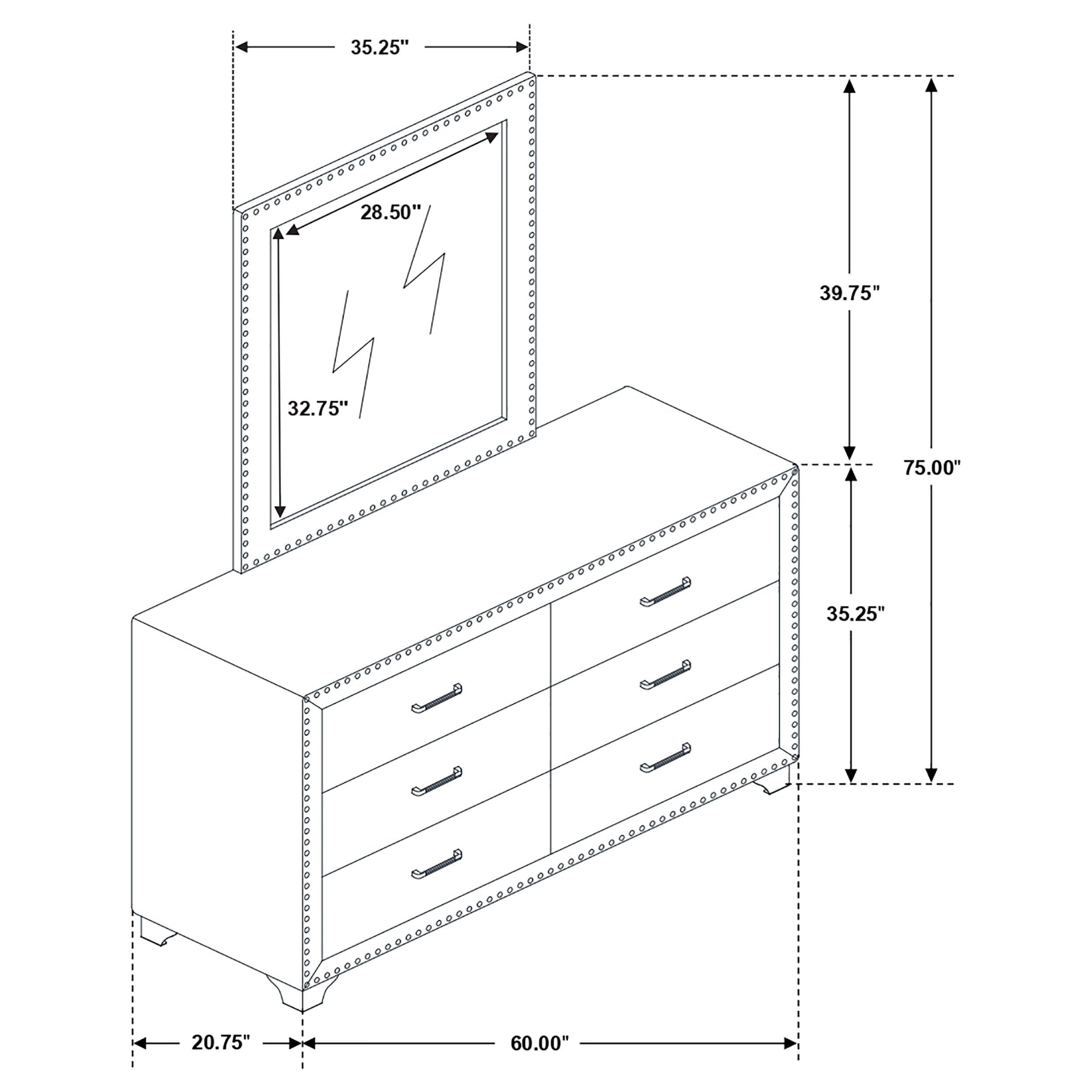 Melody Dresser with Mirror - Ideal Furniture (Fresno,CA)