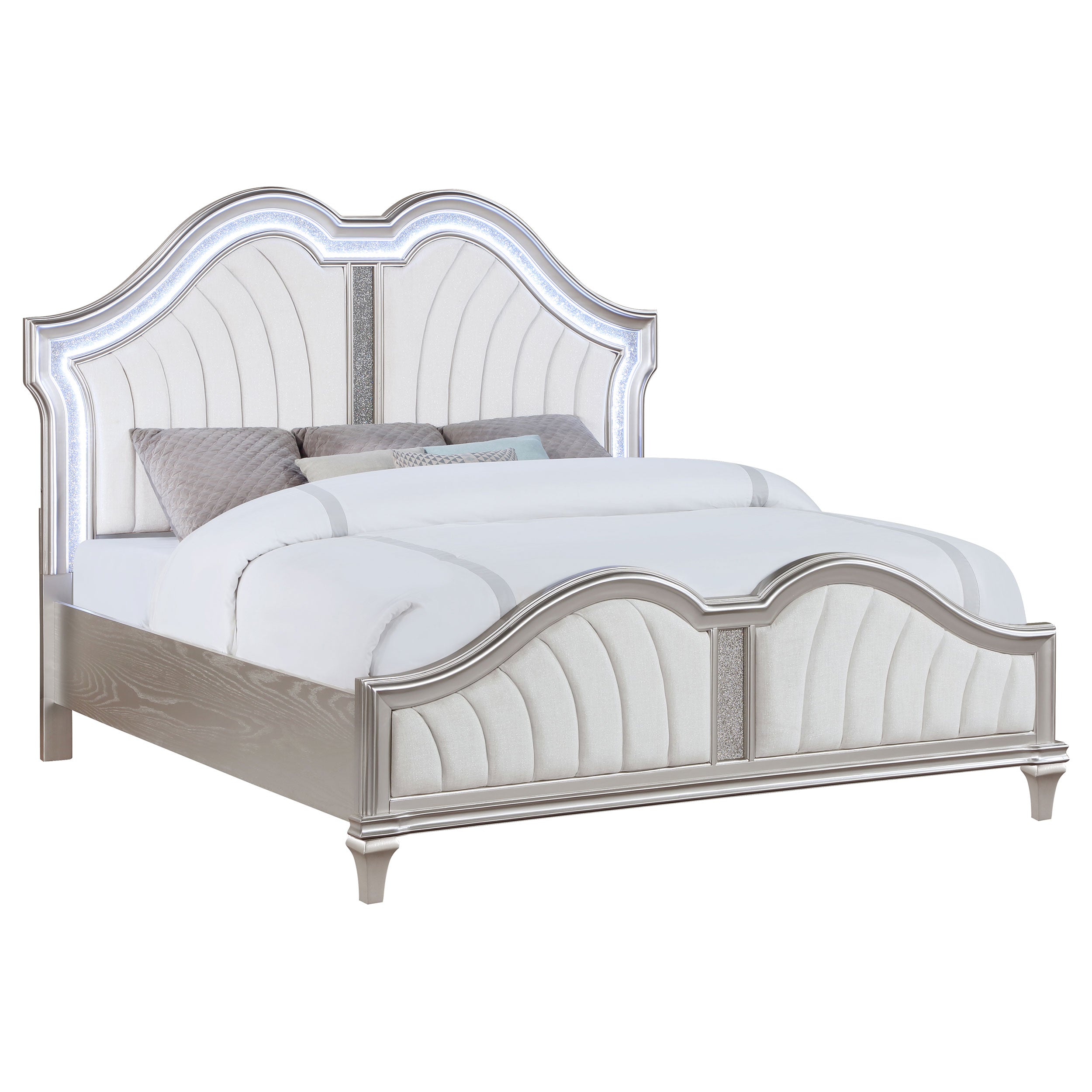 Evangeline Panel Bed with LED Lighting - Ideal Furniture (Fresno,CA)