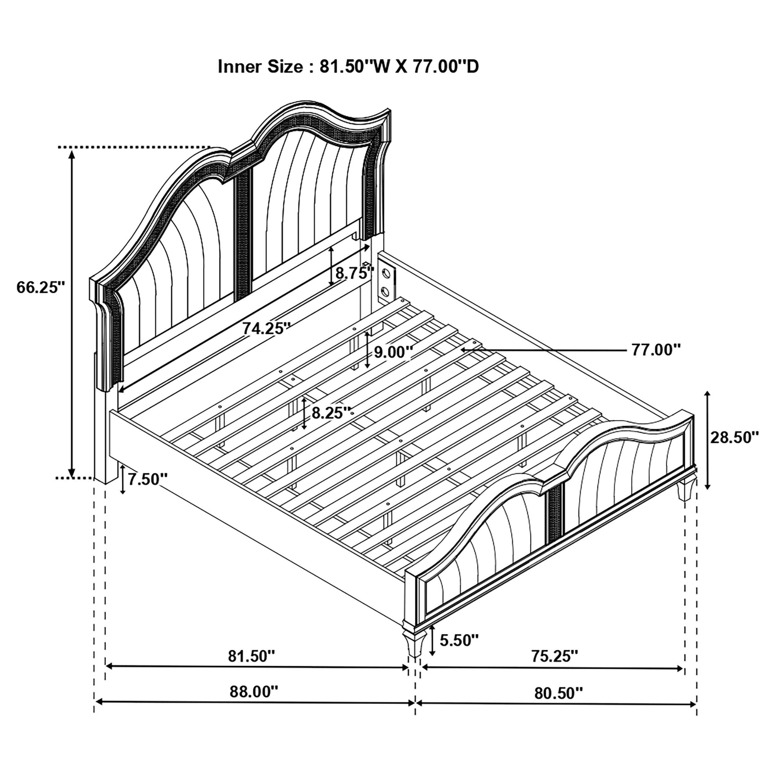 Evangeline Panel Bed with LED Lighting - Ideal Furniture (Fresno,CA)