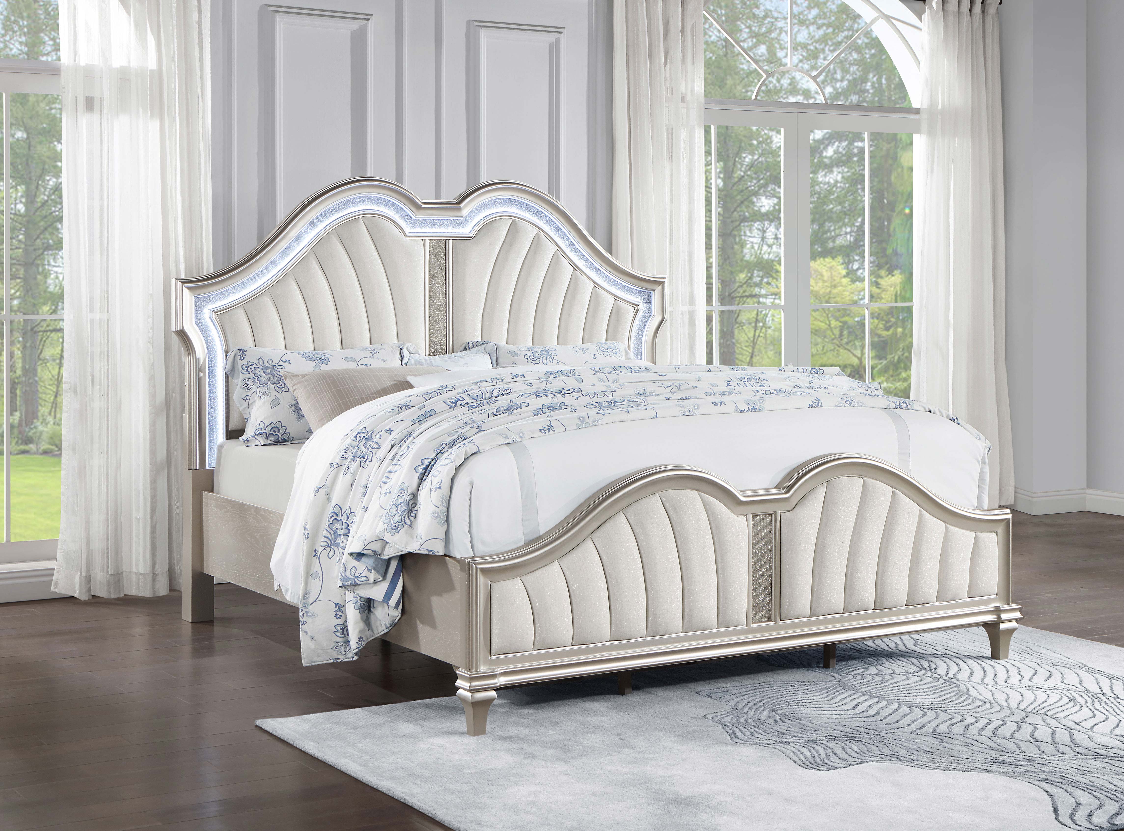 Evangeline Panel Bed with LED Lighting - Ideal Furniture (Fresno,CA)