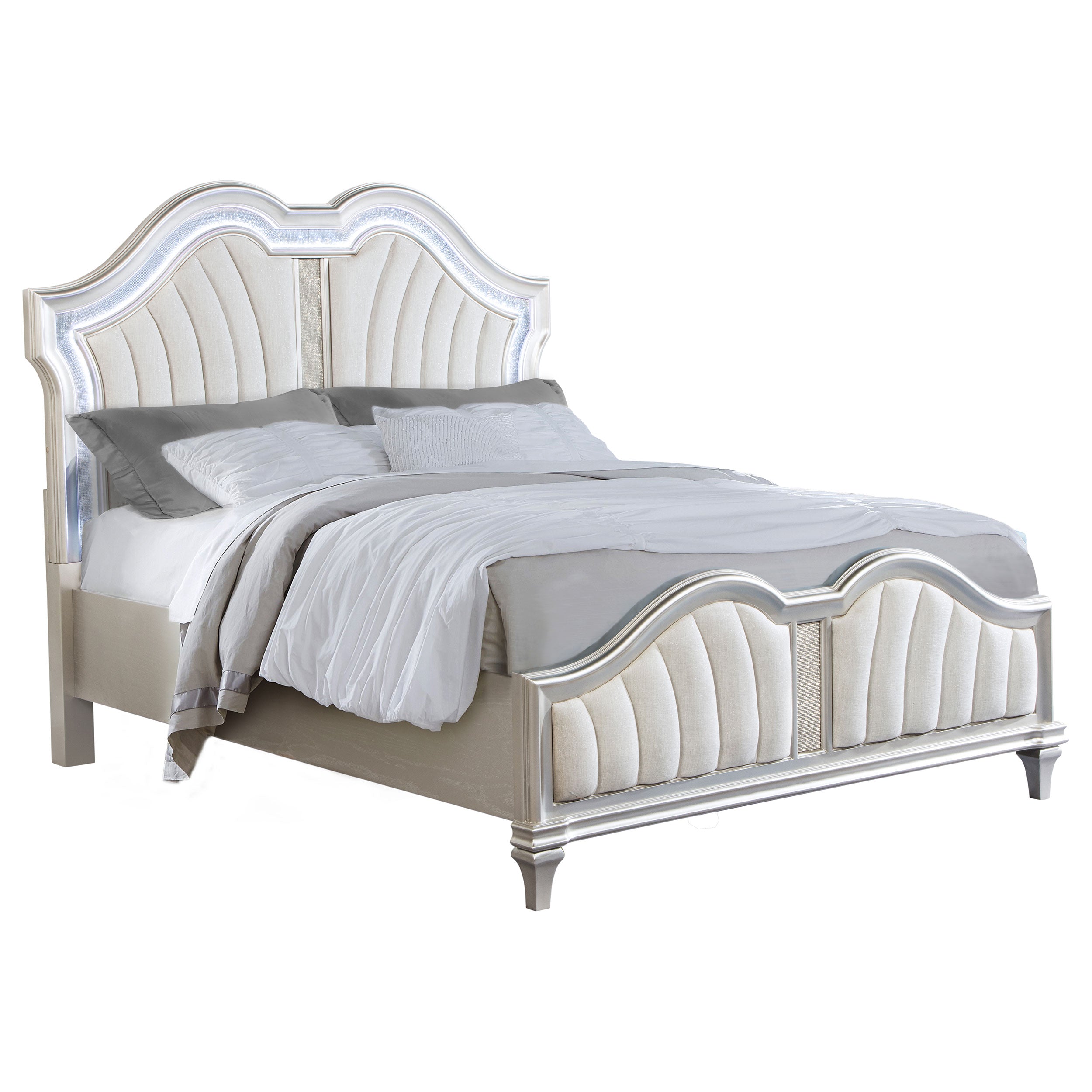 Evangeline Panel Bed with LED Lighting - Ideal Furniture (Fresno,CA)