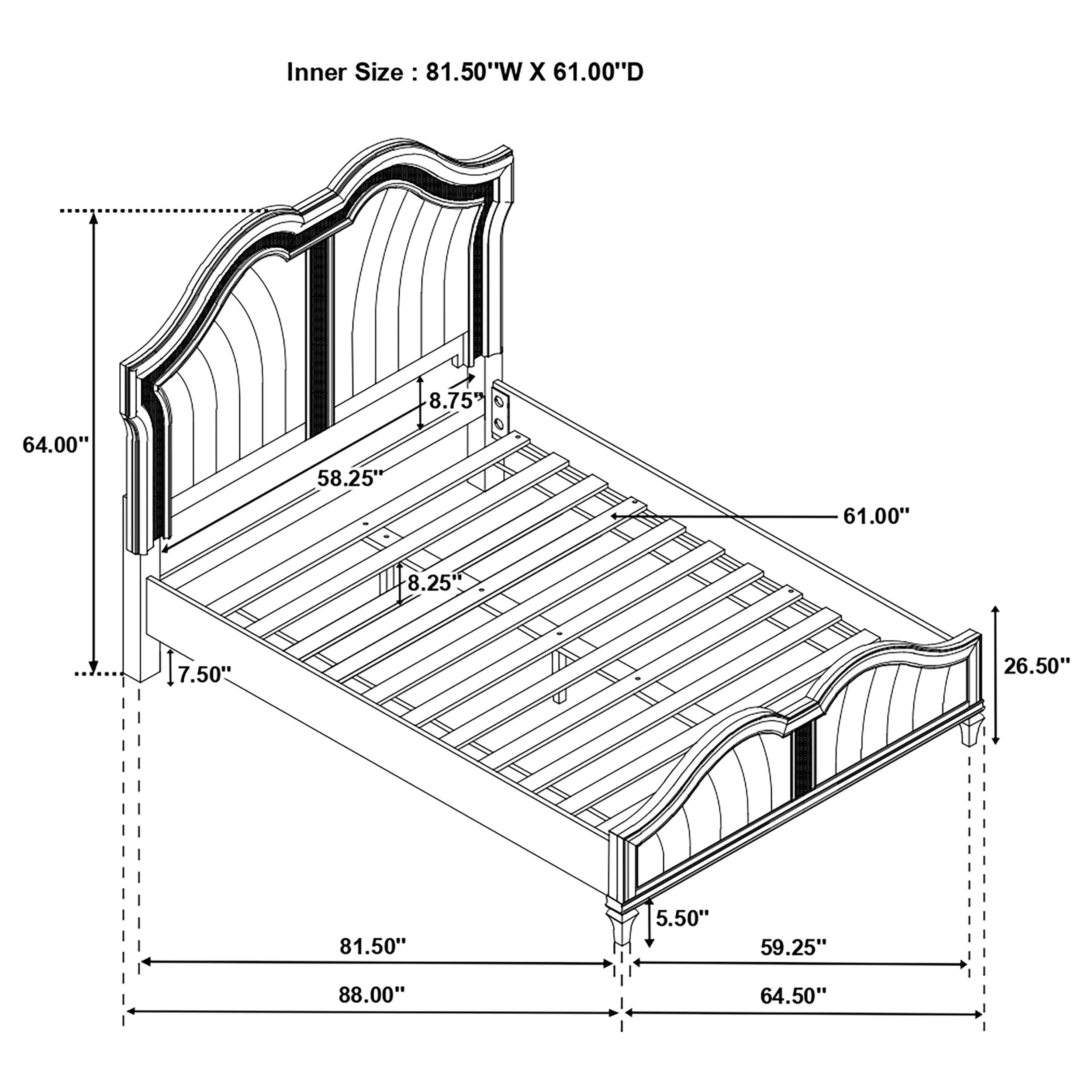 Evangeline Panel Bed with LED Lighting - Ideal Furniture (Fresno,CA)