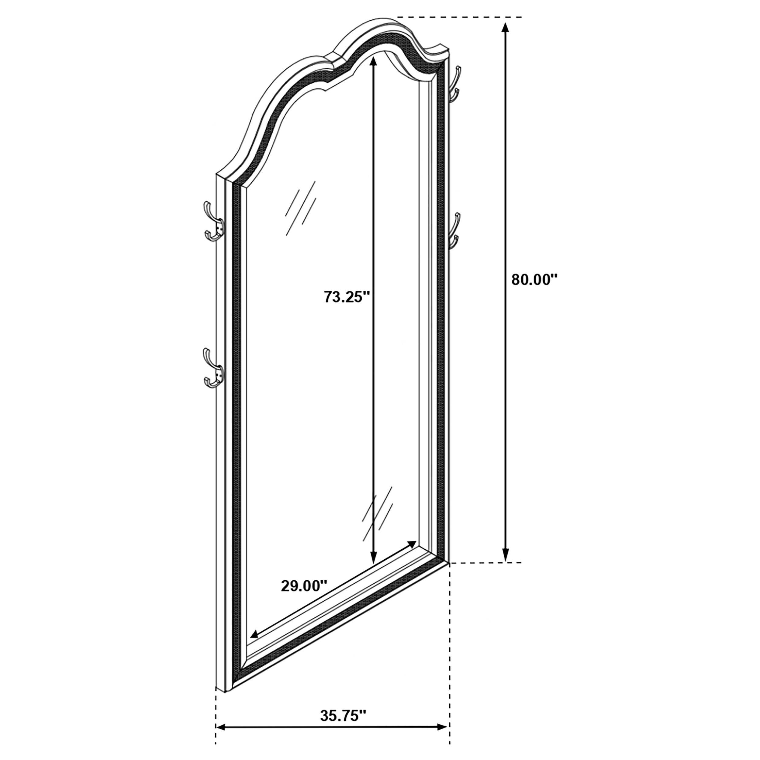 Evangeline Floor Mirror with LED Lighting - Ideal Furniture (Fresno,CA)