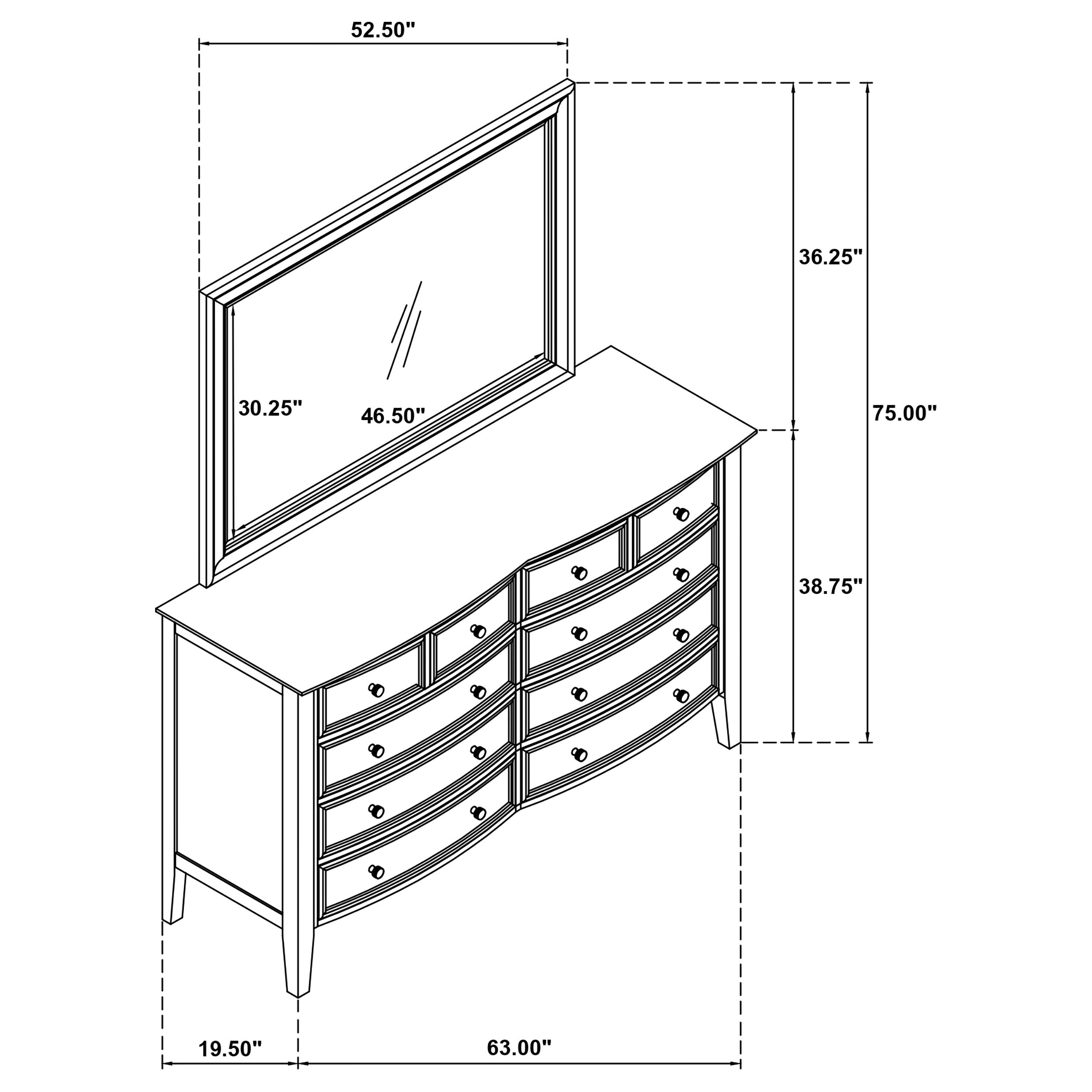 Bexhill Dresser with Mirror - Ideal Furniture (Fresno,CA)